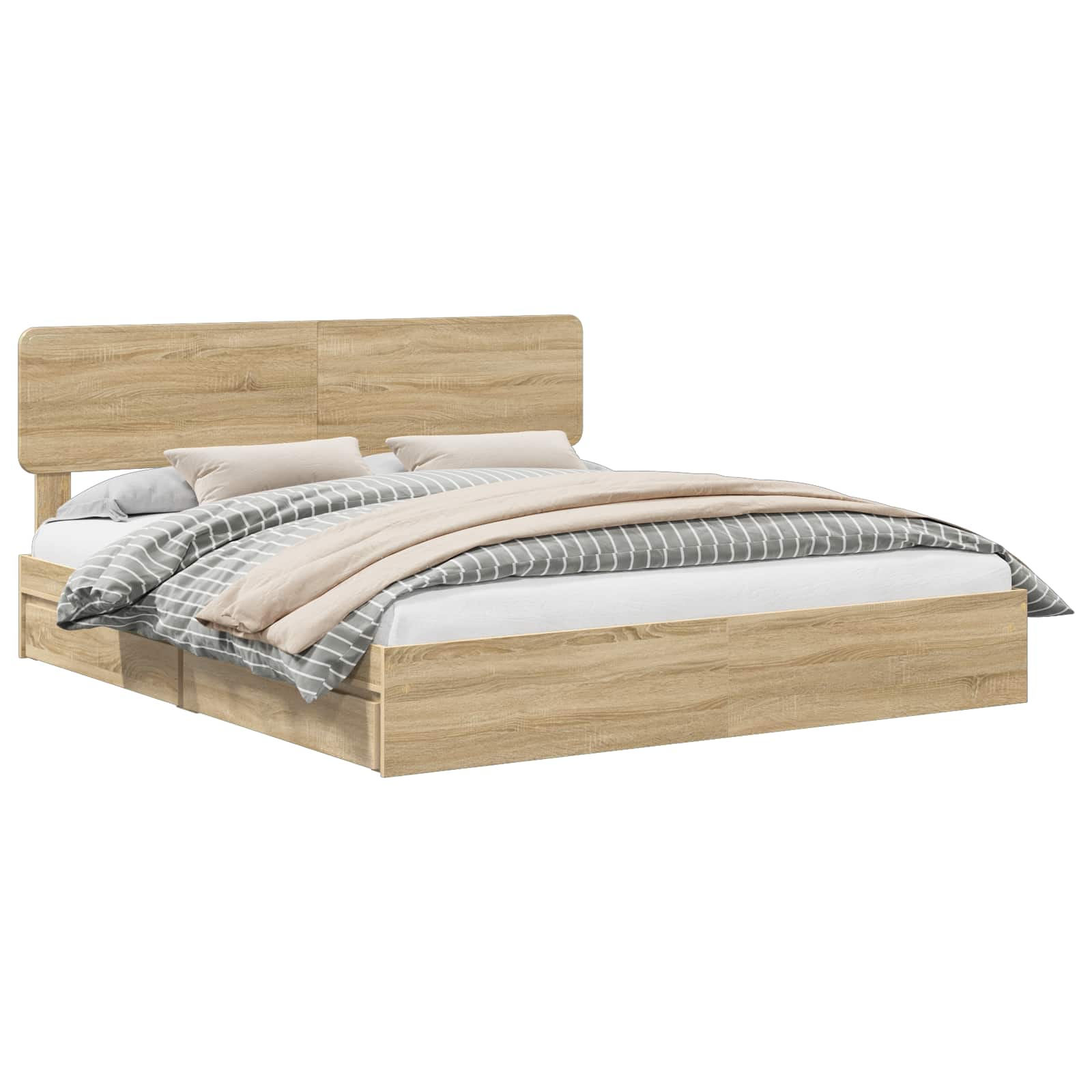 Lit de Rangement Chêne Sonoma 180 x 200 cm Bois d'ingénierie - XIOS