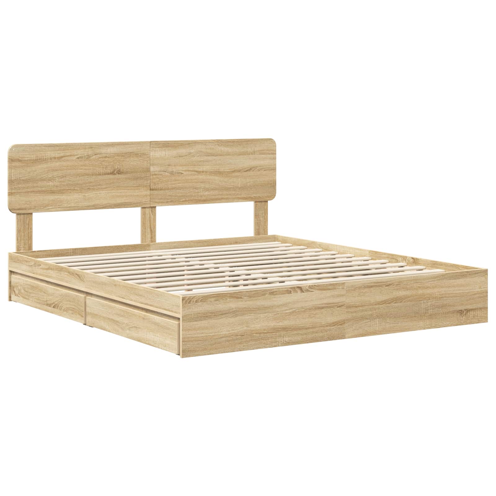 Lit de Rangement Chêne Sonoma 180 x 200 cm Bois d'ingénierie - XIOS