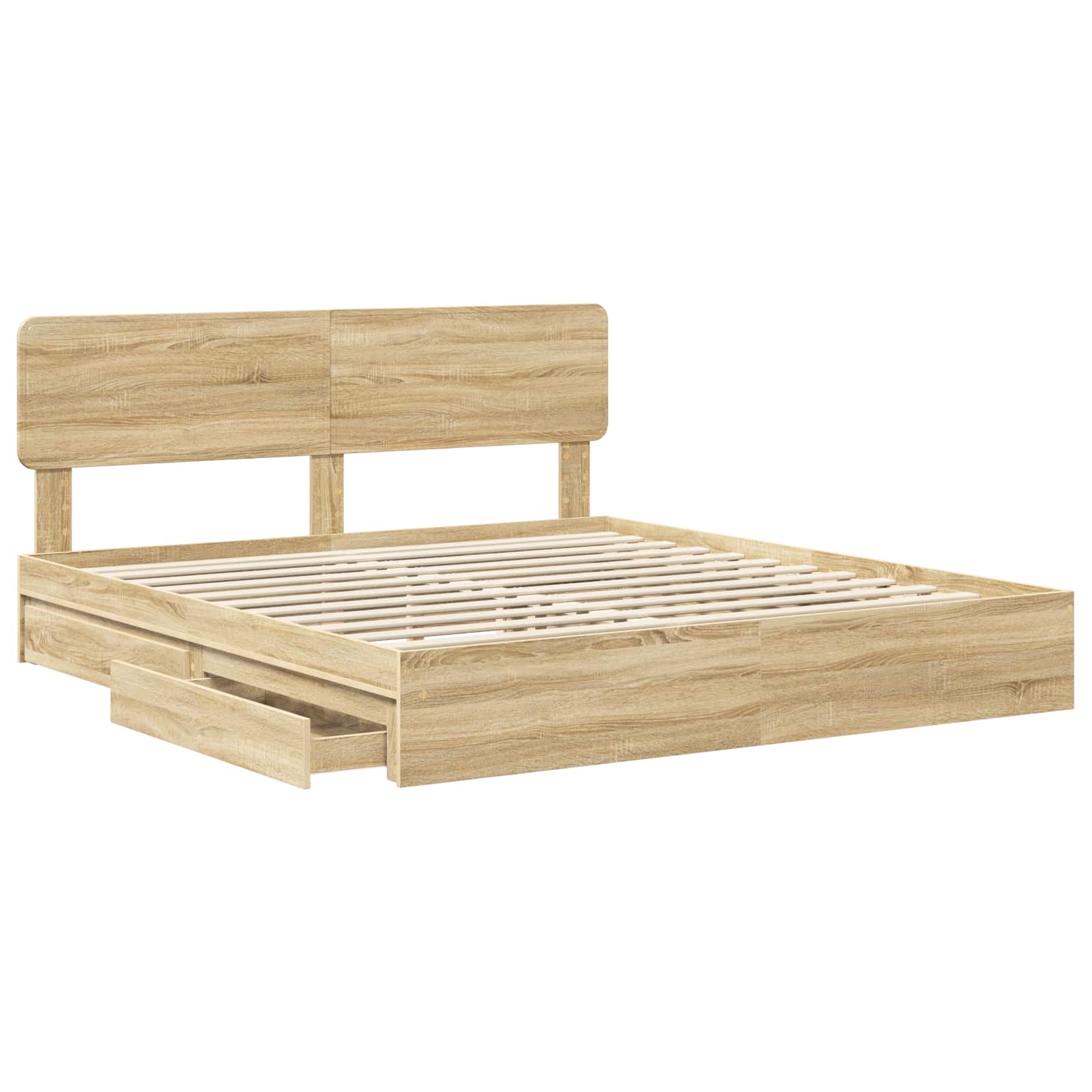Lit de Rangement Chêne Sonoma 180 x 200 cm Bois d'ingénierie - XIOS