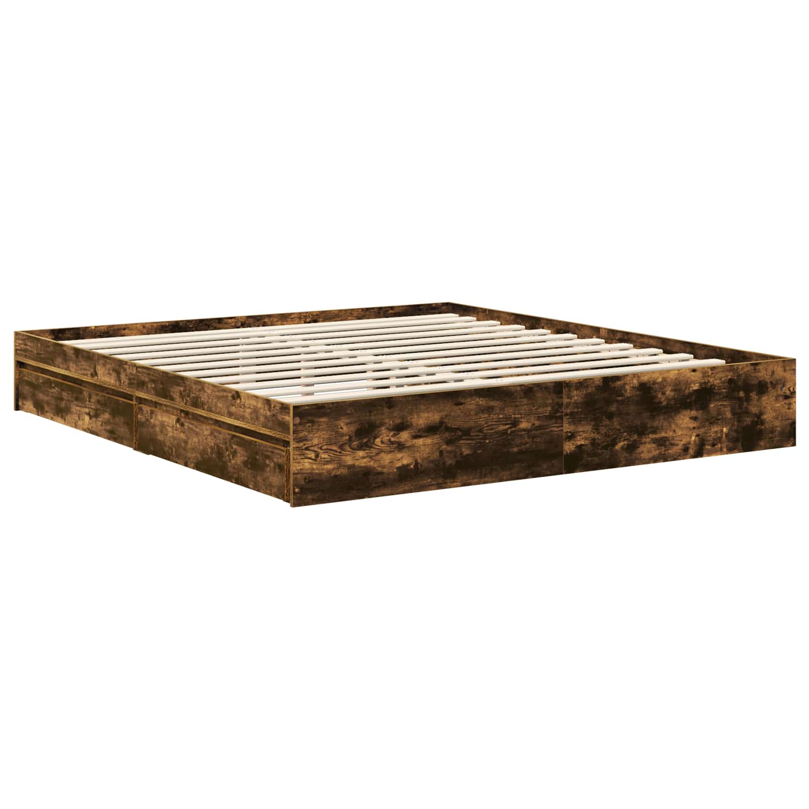 Lit de Rangement Chêne fumé 180 x 200 cm Bois d'ingénierie