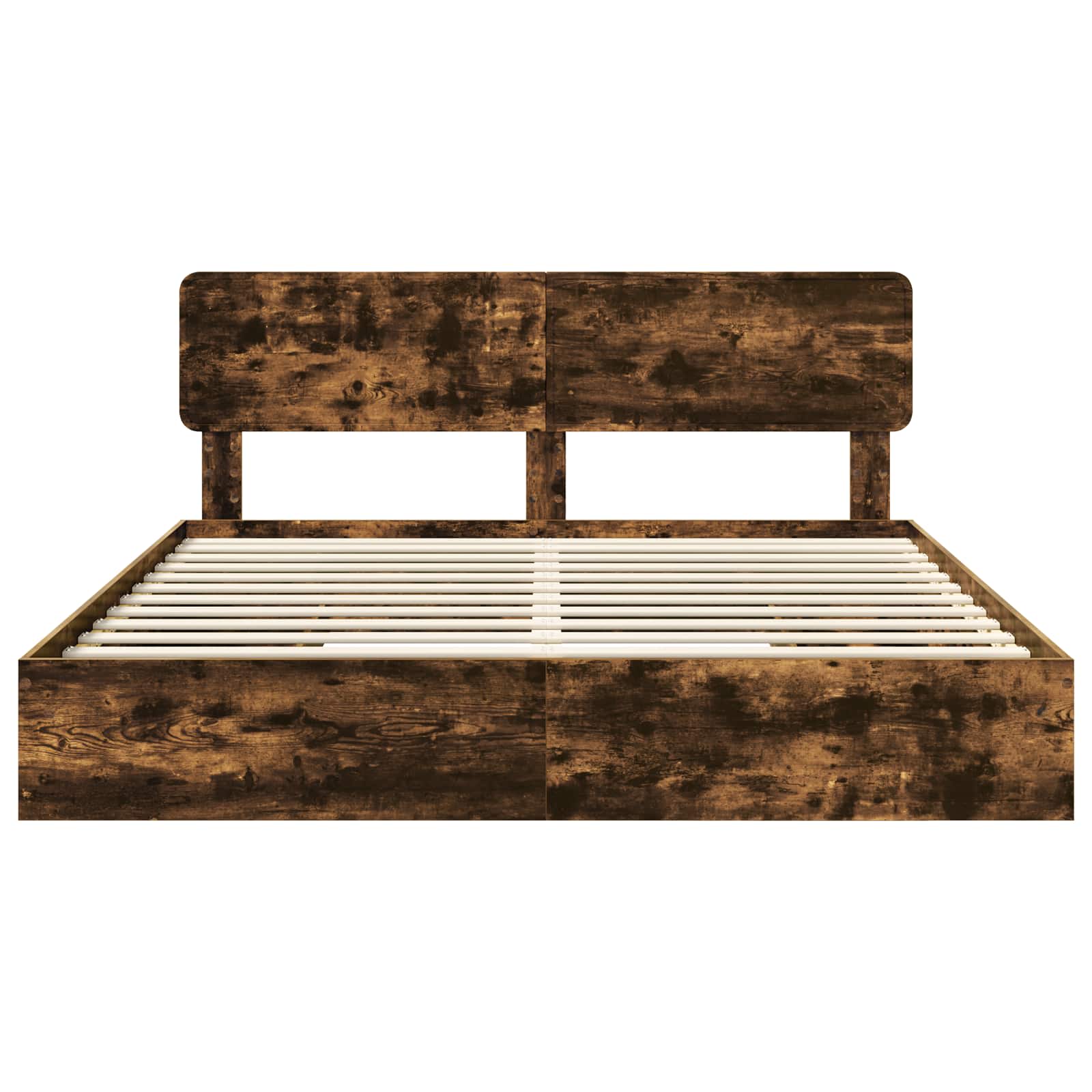 Lit de Rangement Chêne fumé 180 x 200 cm Bois d'ingénierie