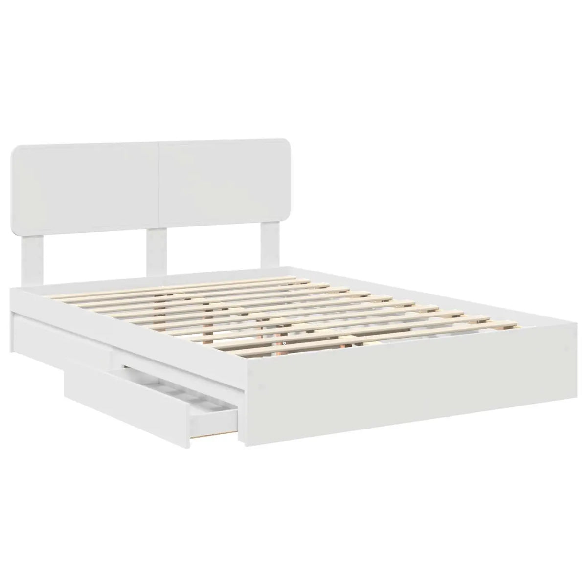 Lit de Rangement Réglable Blanc 160 x 200 cm Bois d’ingénierie - XIOS