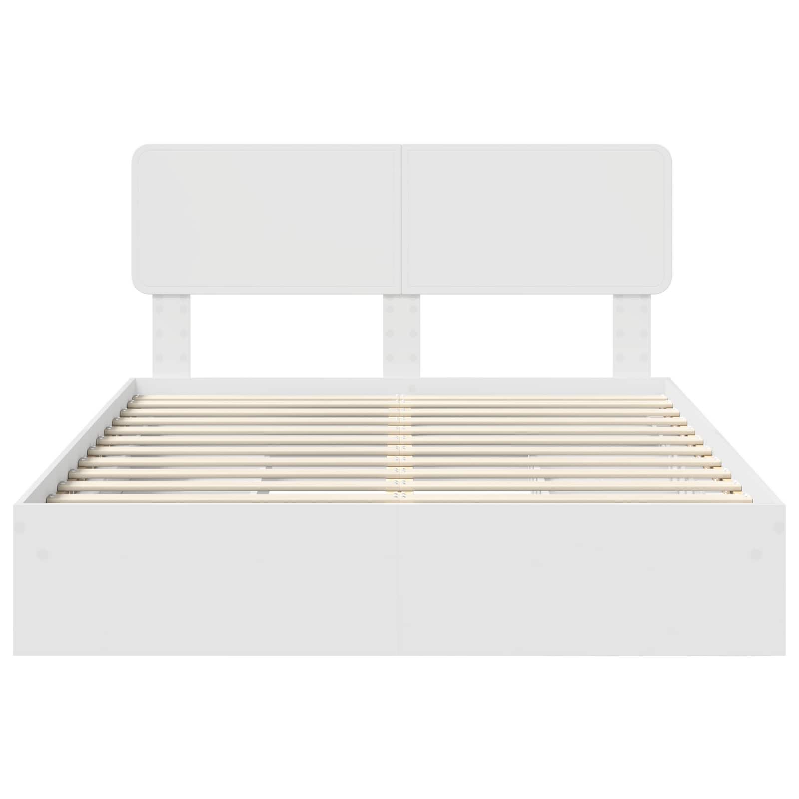 Lit de Rangement Réglable Blanc 160 x 200 cm Bois d'ingénierie