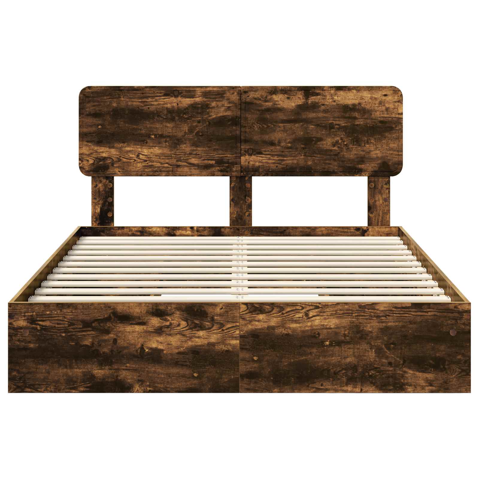 Lit de Rangement Chêne fumé 160 x 200 cm Bois d'ingénierie - XIOS