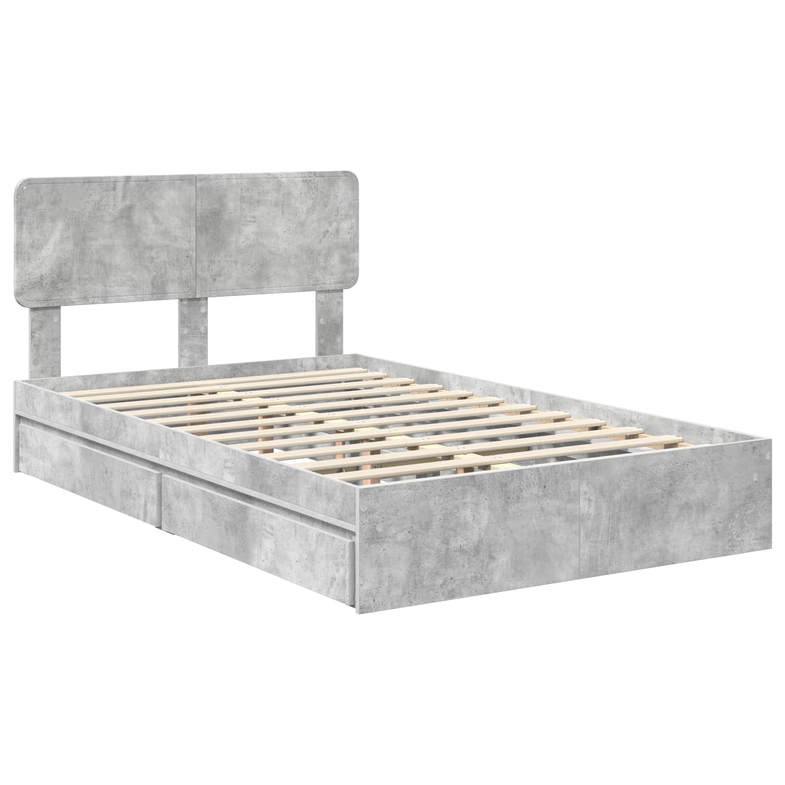 Lit de Rangement Gris béton 150 x 200 cm Bois d'ingénierie - XIOS