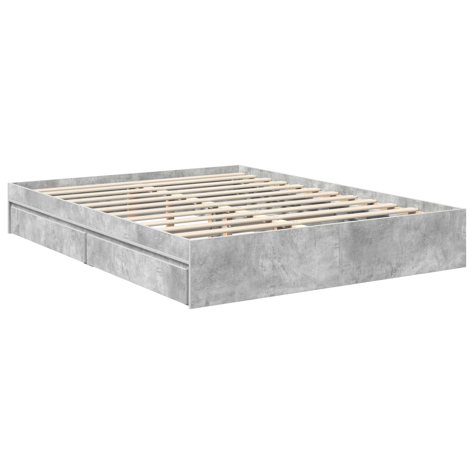 Lit de Rangement Gris béton 150 x 200 cm Bois d'ingénierie - XIOS