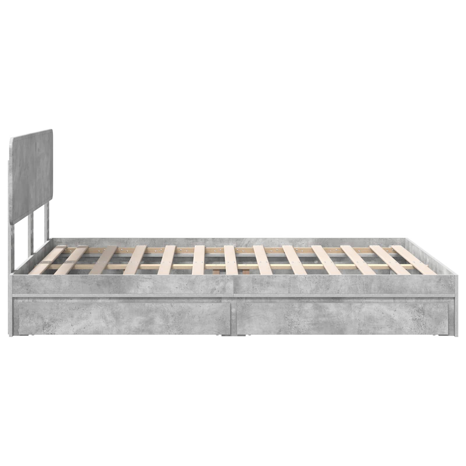 Lit de Rangement Gris béton 150 x 200 cm Bois d'ingénierie - XIOS