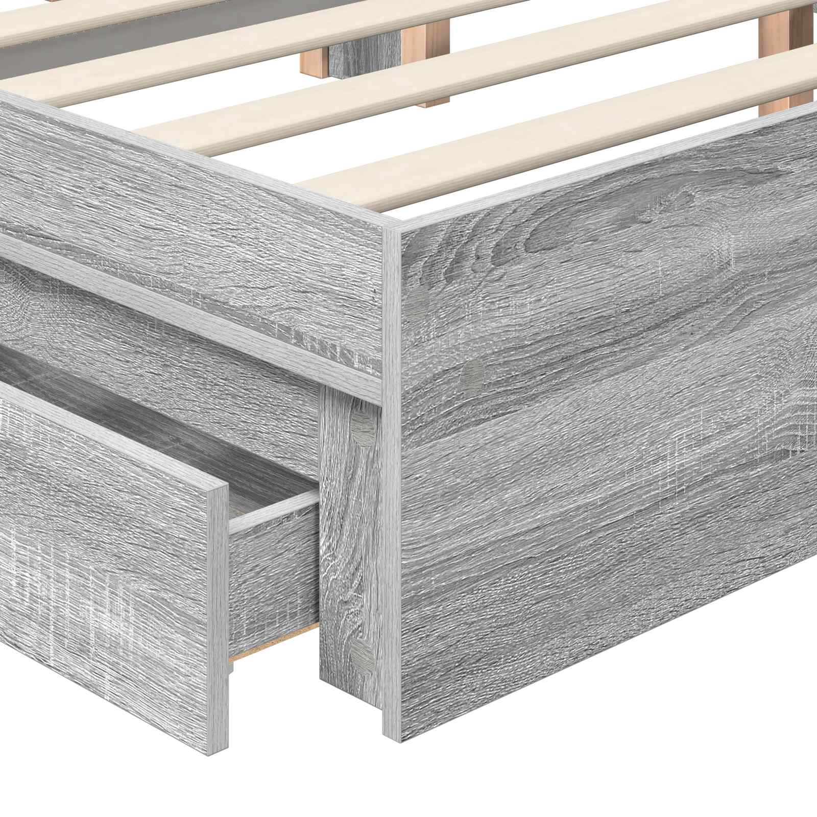 Lit de Rangement Gris Sonoma 150 x 200 cm Bois d'ingénierie - XIOS