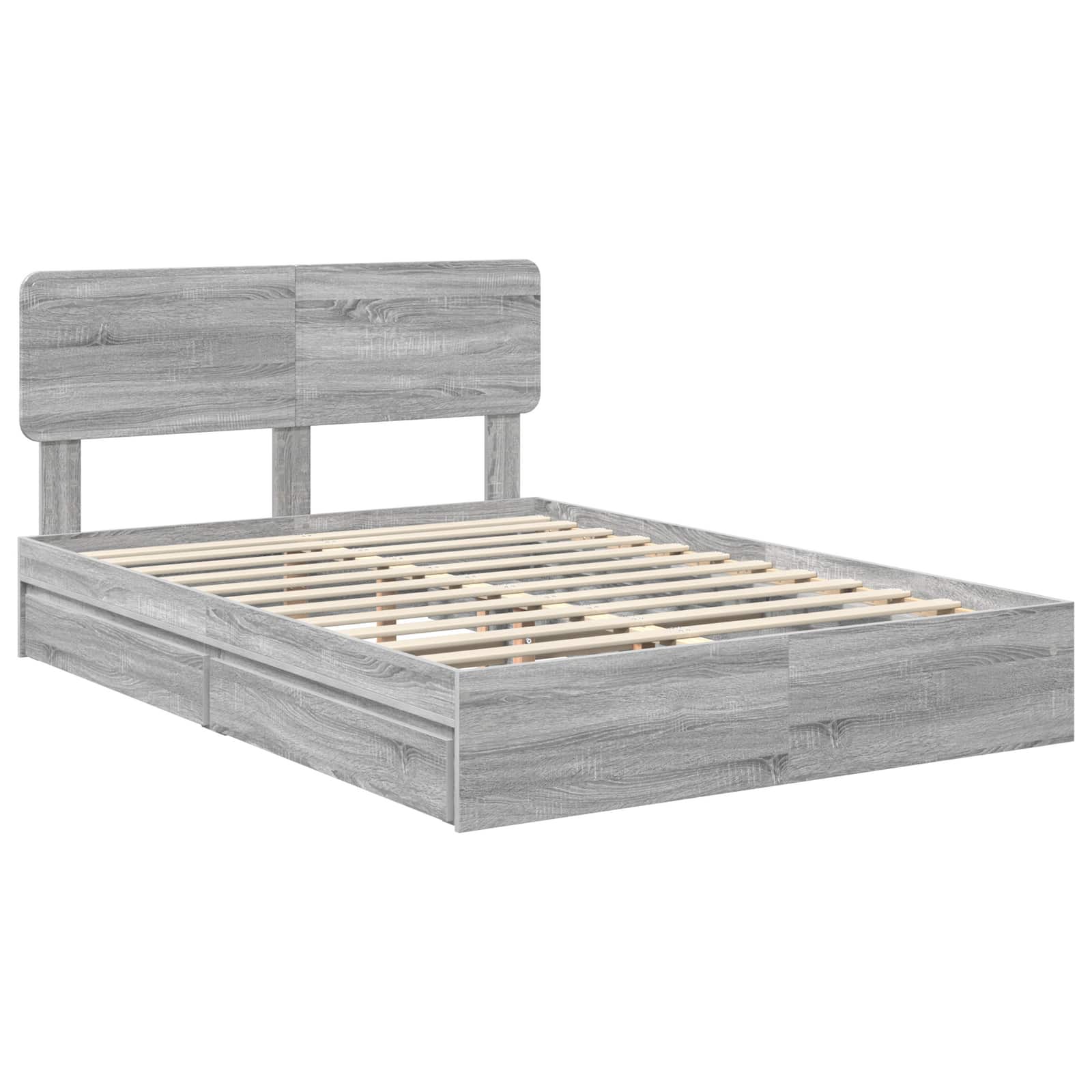 Lit de Rangement Gris Sonoma 150 x 200 cm Bois d'ingénierie - XIOS