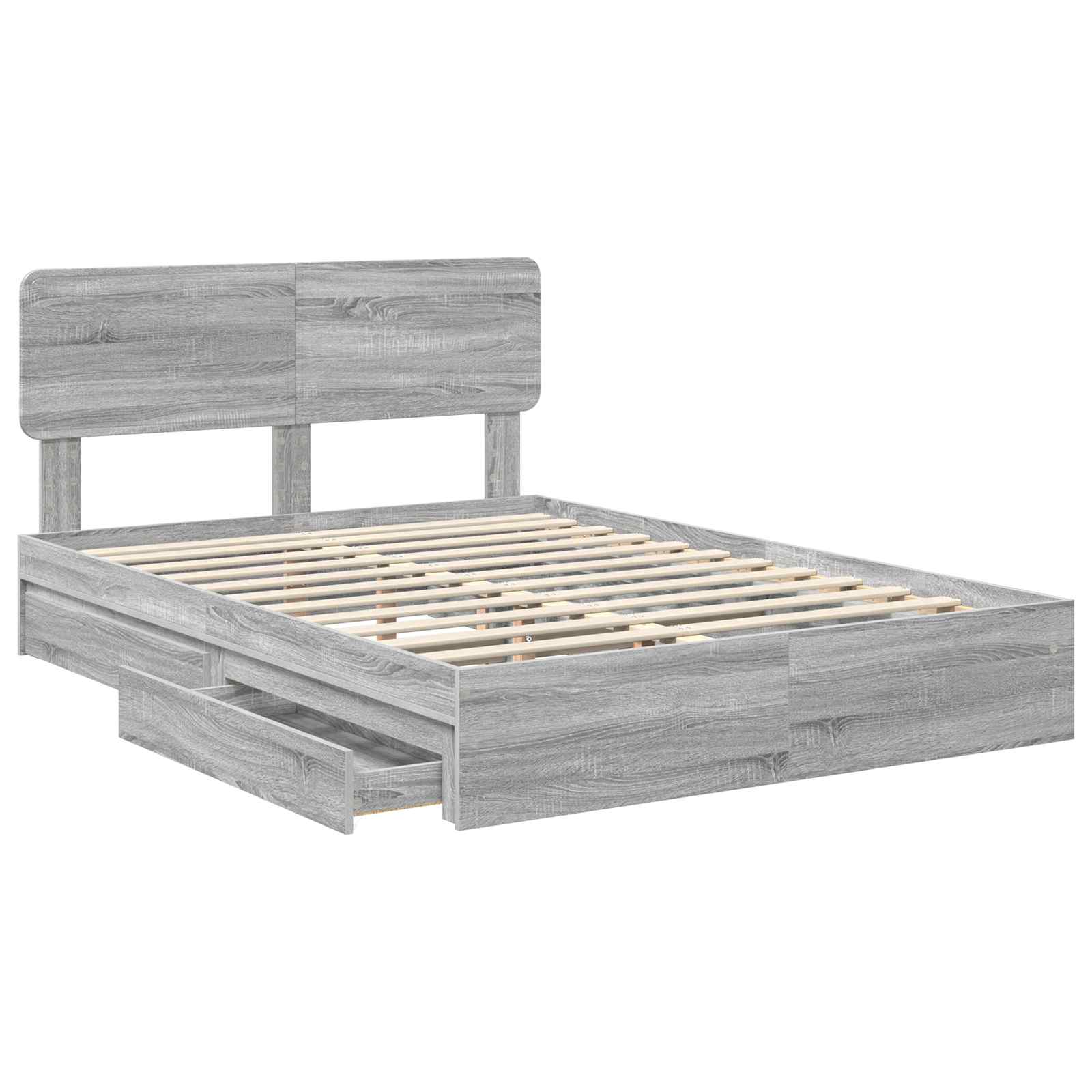 Lit de Rangement Gris Sonoma 150 x 200 cm Bois d'ingénierie - XIOS