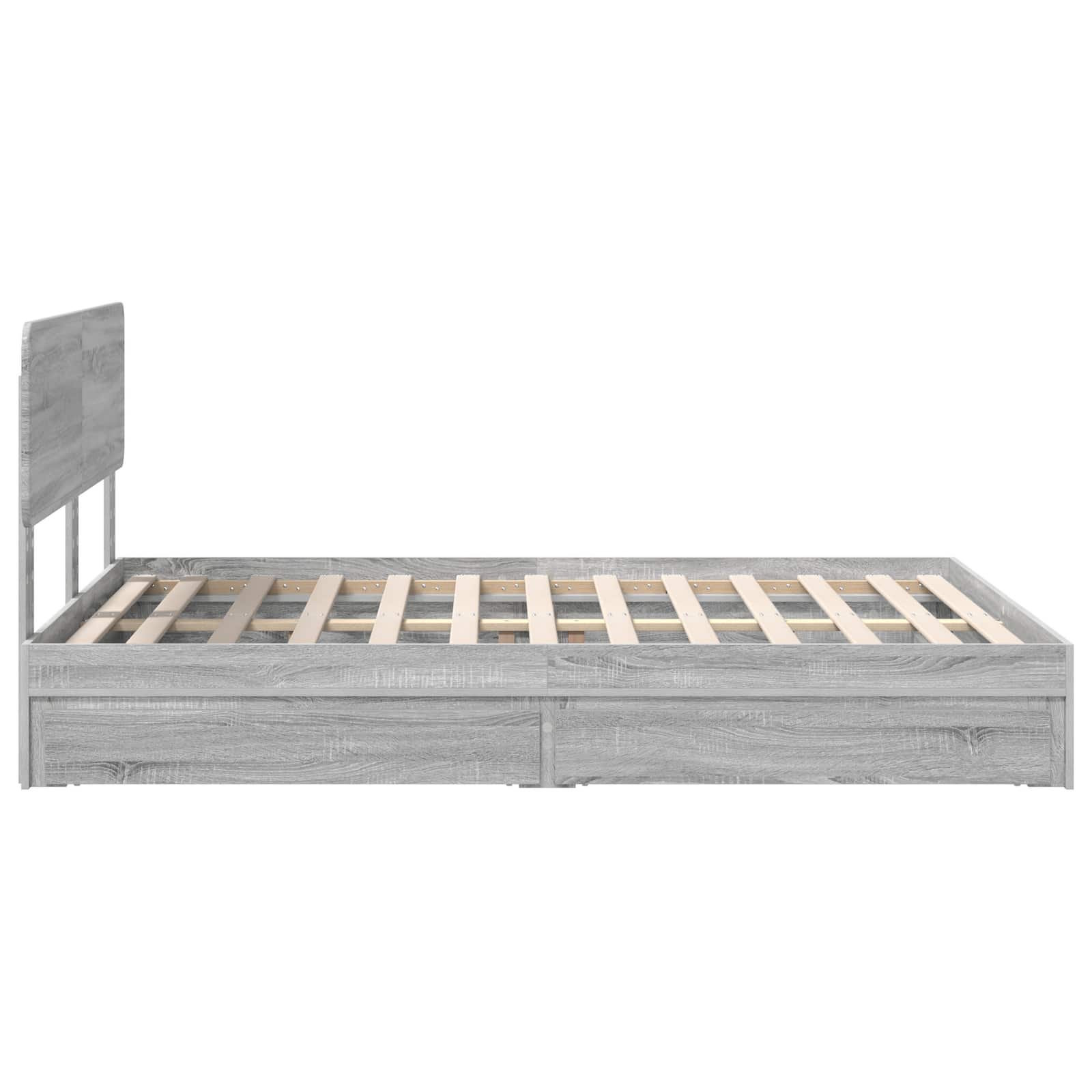 Lit de Rangement Gris Sonoma 150 x 200 cm Bois d'ingénierie - XIOS