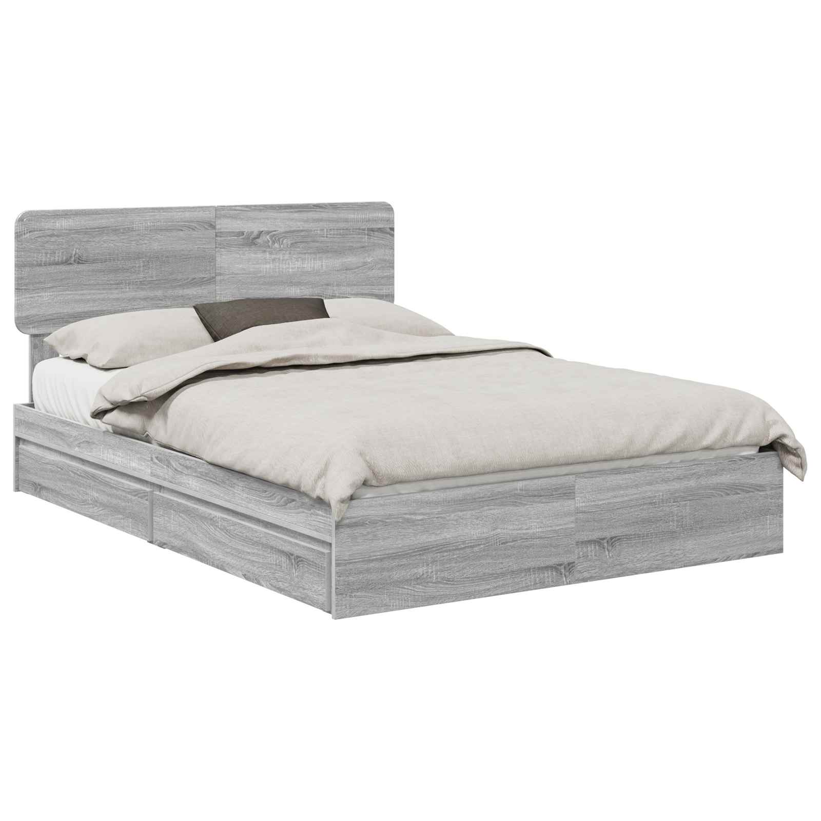 Lit de Rangement Gris Sonoma 140 x 200 cm Bois d'ingénierie - XIOS