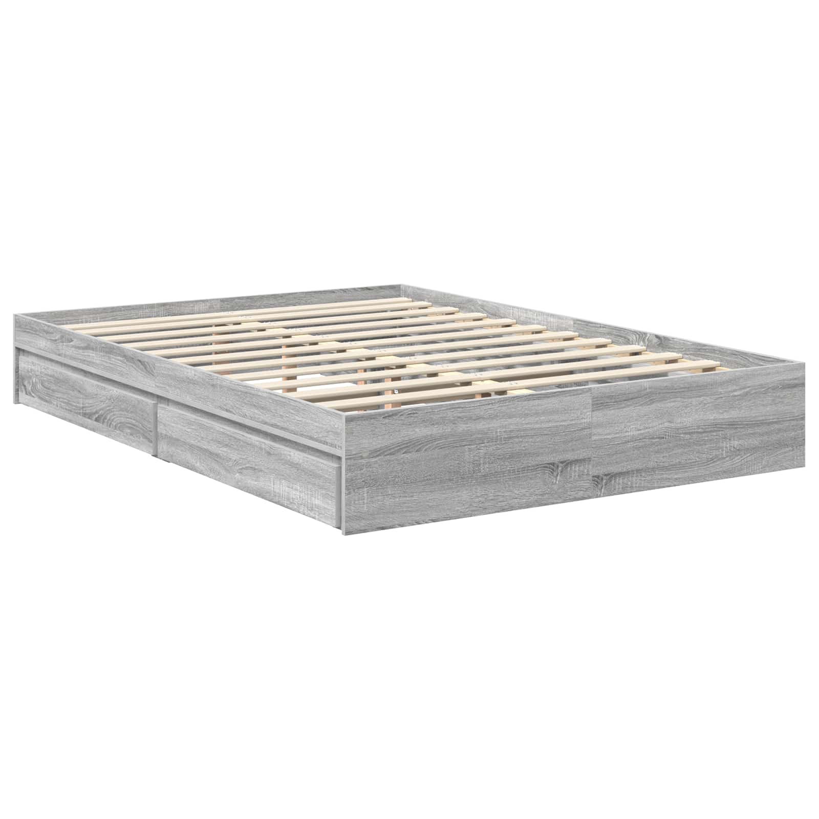 Lit de Rangement Gris Sonoma 140 x 200 cm Bois d'ingénierie - XIOS