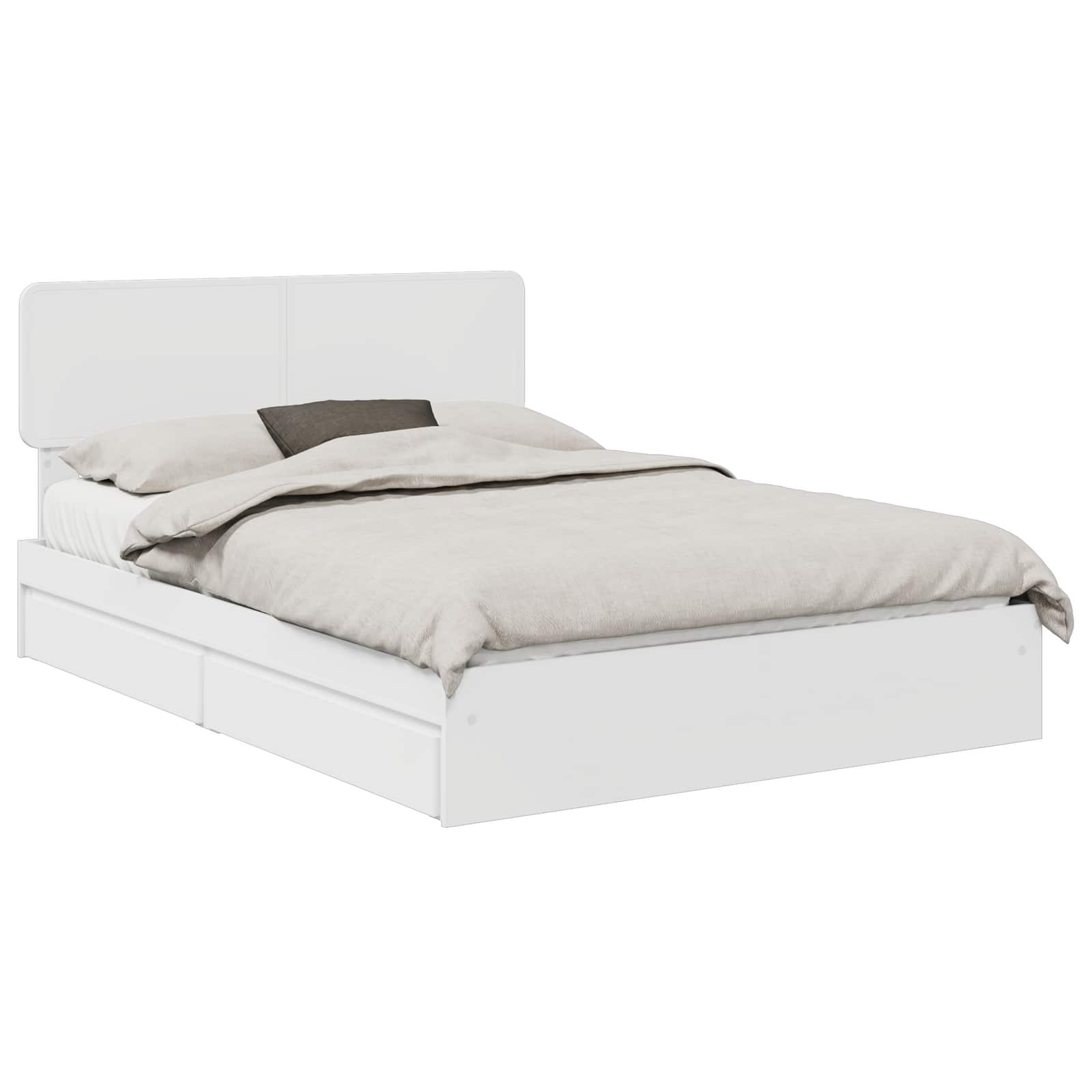 Lit de Rangement Réglable Blanc 140 x 190 cm Bois d'ingénierie