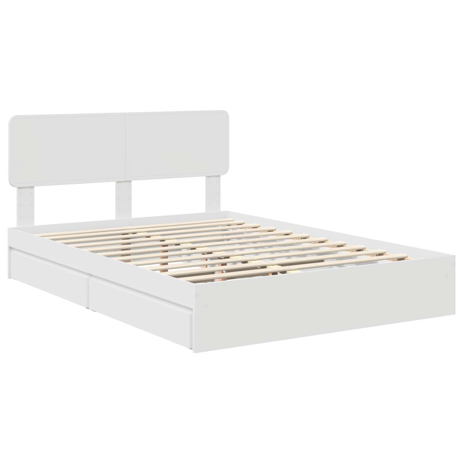 Lit de Rangement Réglable Blanc 140 x 190 cm Bois d'ingénierie