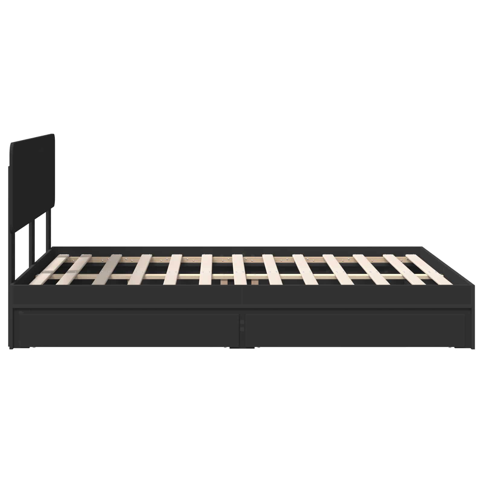 Lit de Rangement Noir 140 x 190 cm Bois d'ingénierie - XIOS