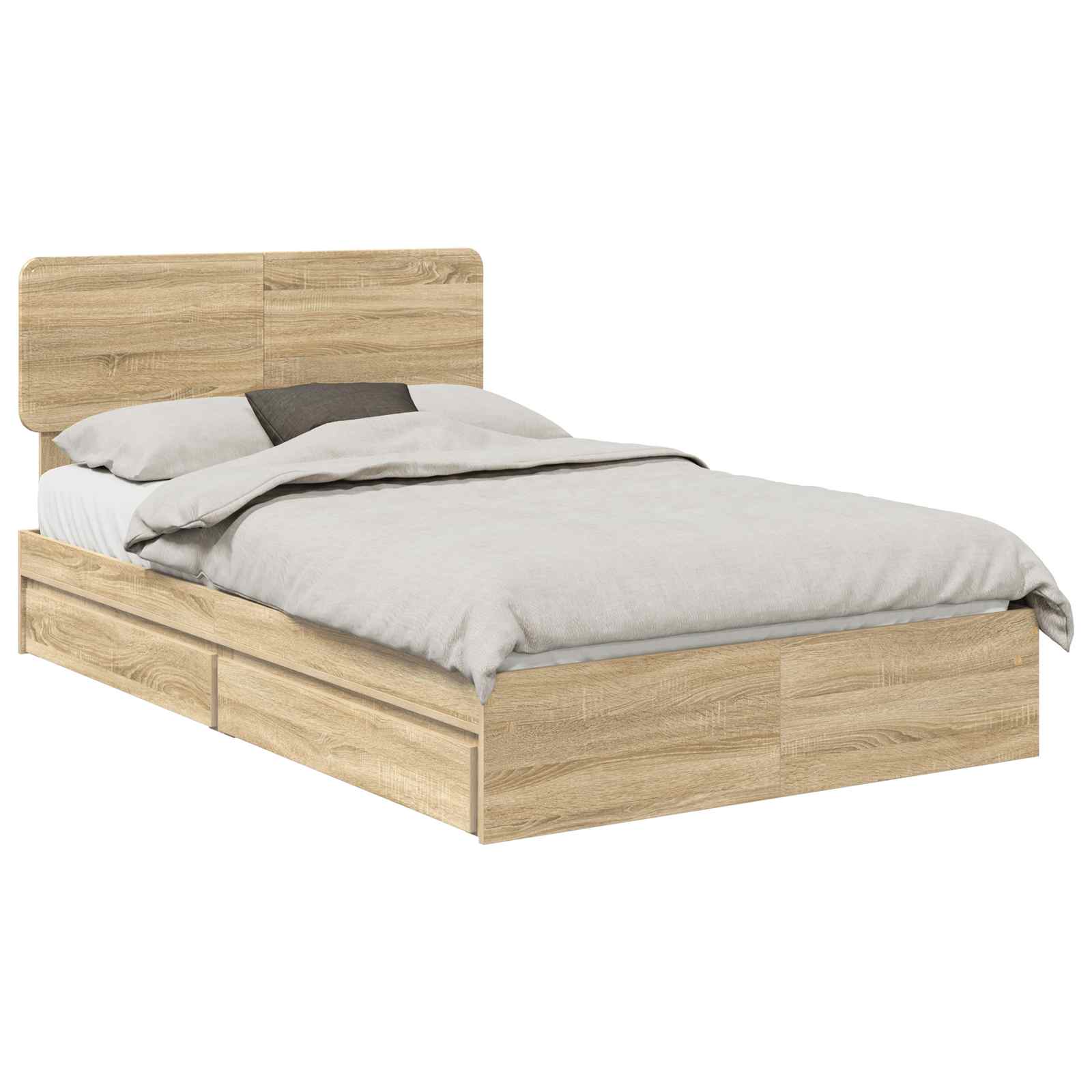 Lit de Rangement Chêne Sonoma 135 x 190 cm Bois d'ingénierie - XIOS