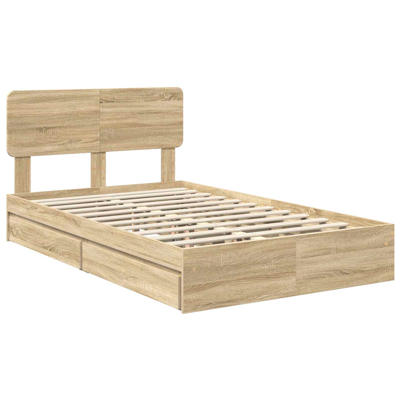 Lit de Rangement Chêne Sonoma 135 x 190 cm Bois d'ingénierie - XIOS