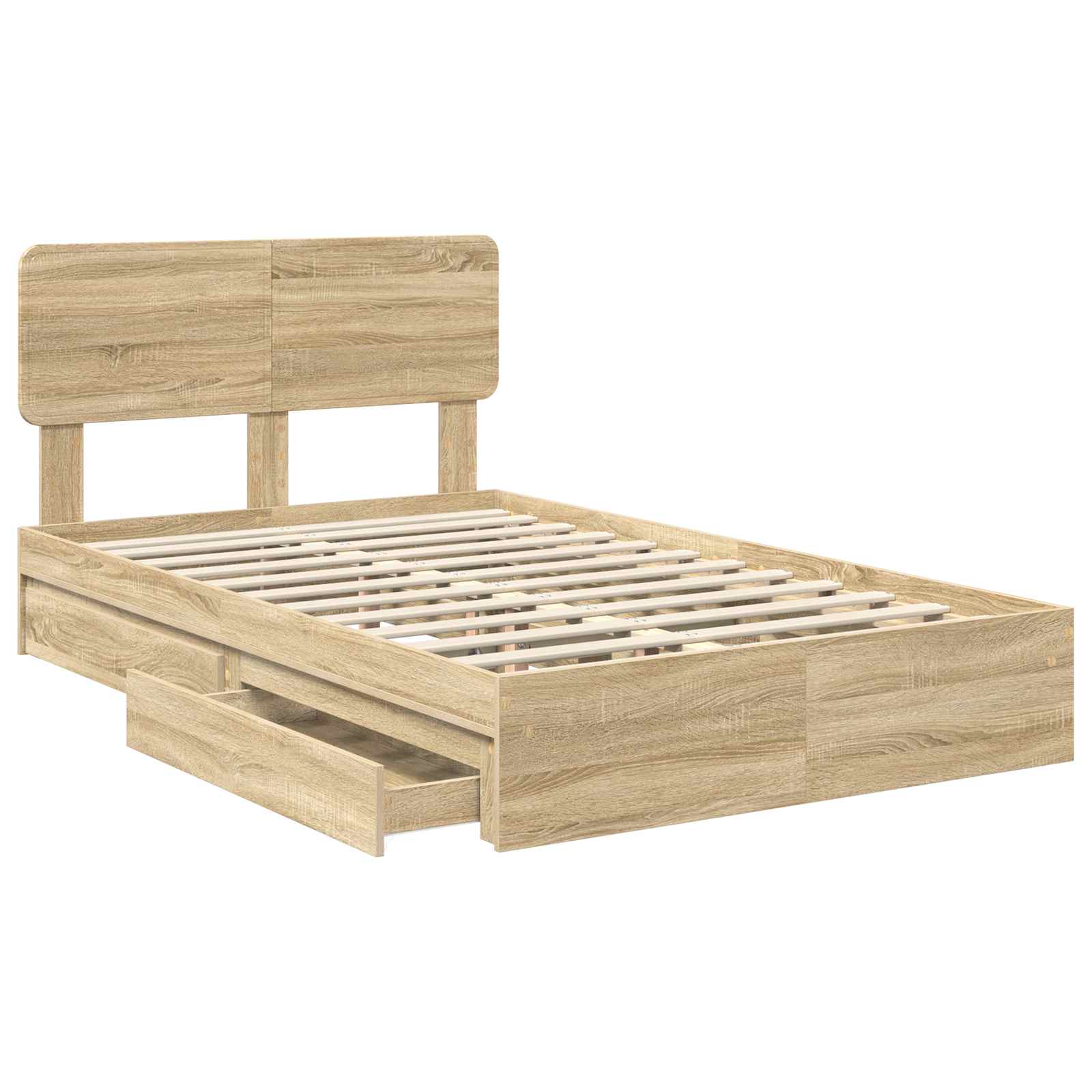 Lit de Rangement Chêne Sonoma 135 x 190 cm Bois d'ingénierie - XIOS