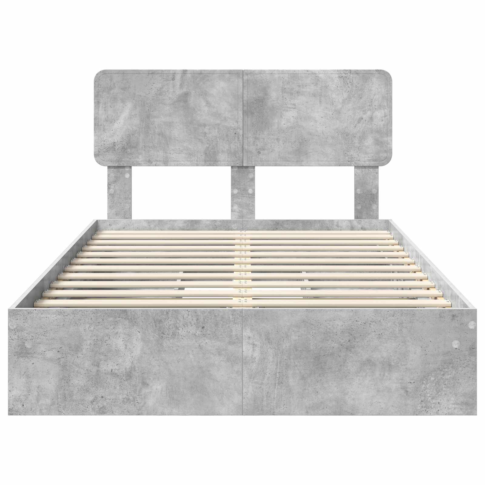 Lit de Rangement Gris béton 135 x 190 cm Bois d'ingénierie - XIOS