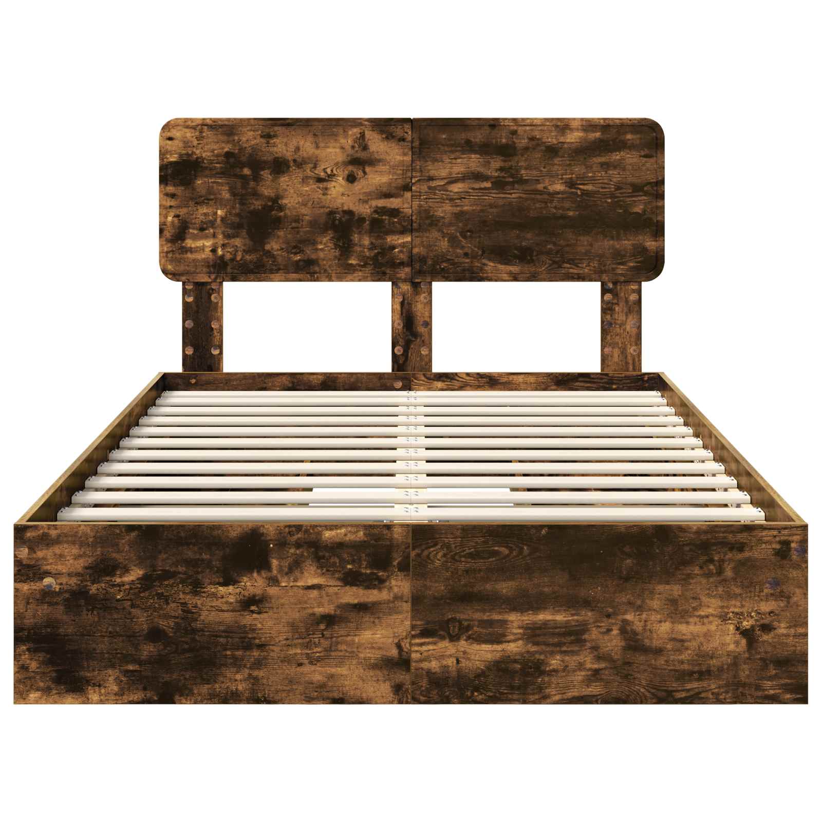 Lit de Rangement Chêne fumé 135 x 190 cm Bois d'ingénierie - XIOS