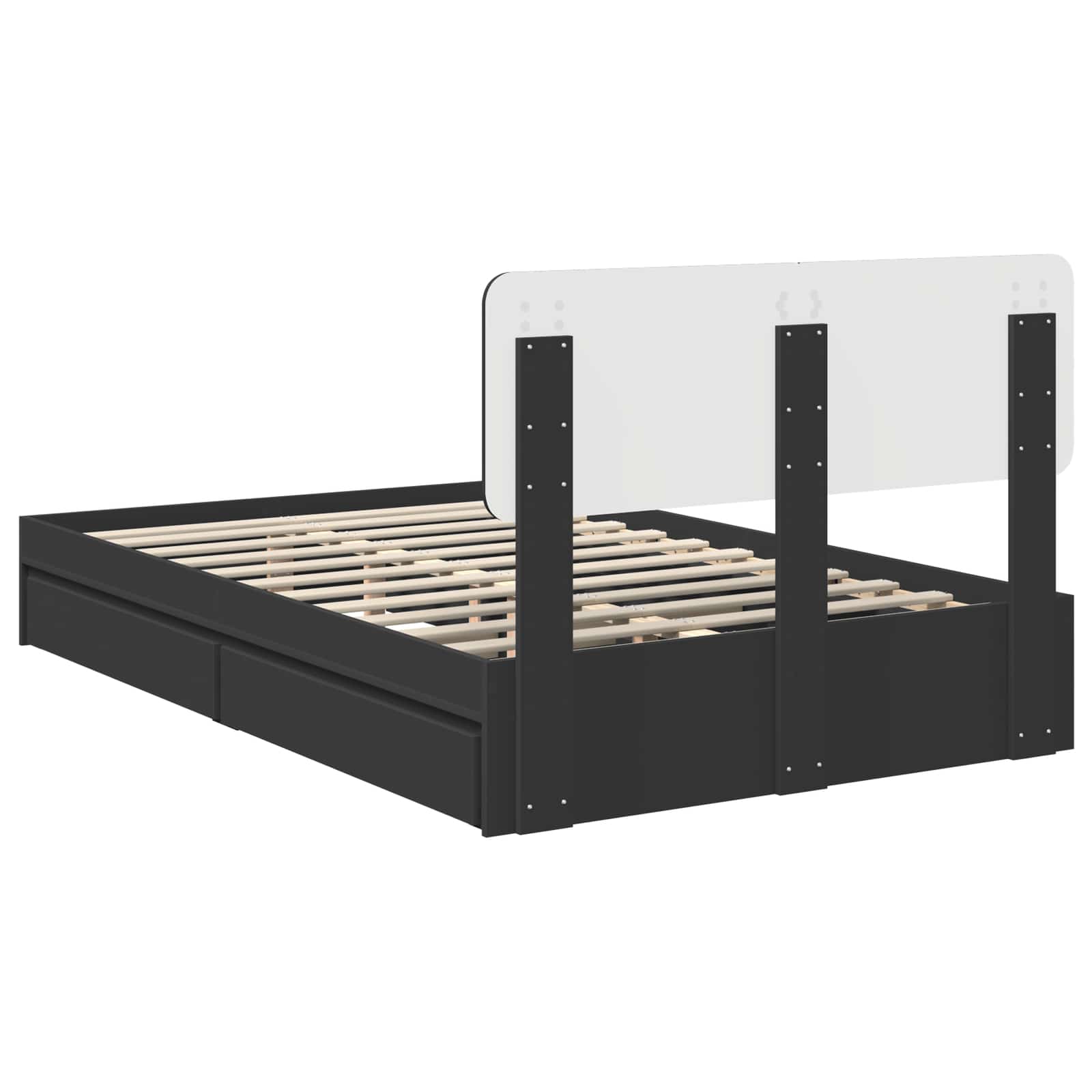 Lit de Rangement Noir 120 x 200 cm Bois d'ingénierie - XIOS