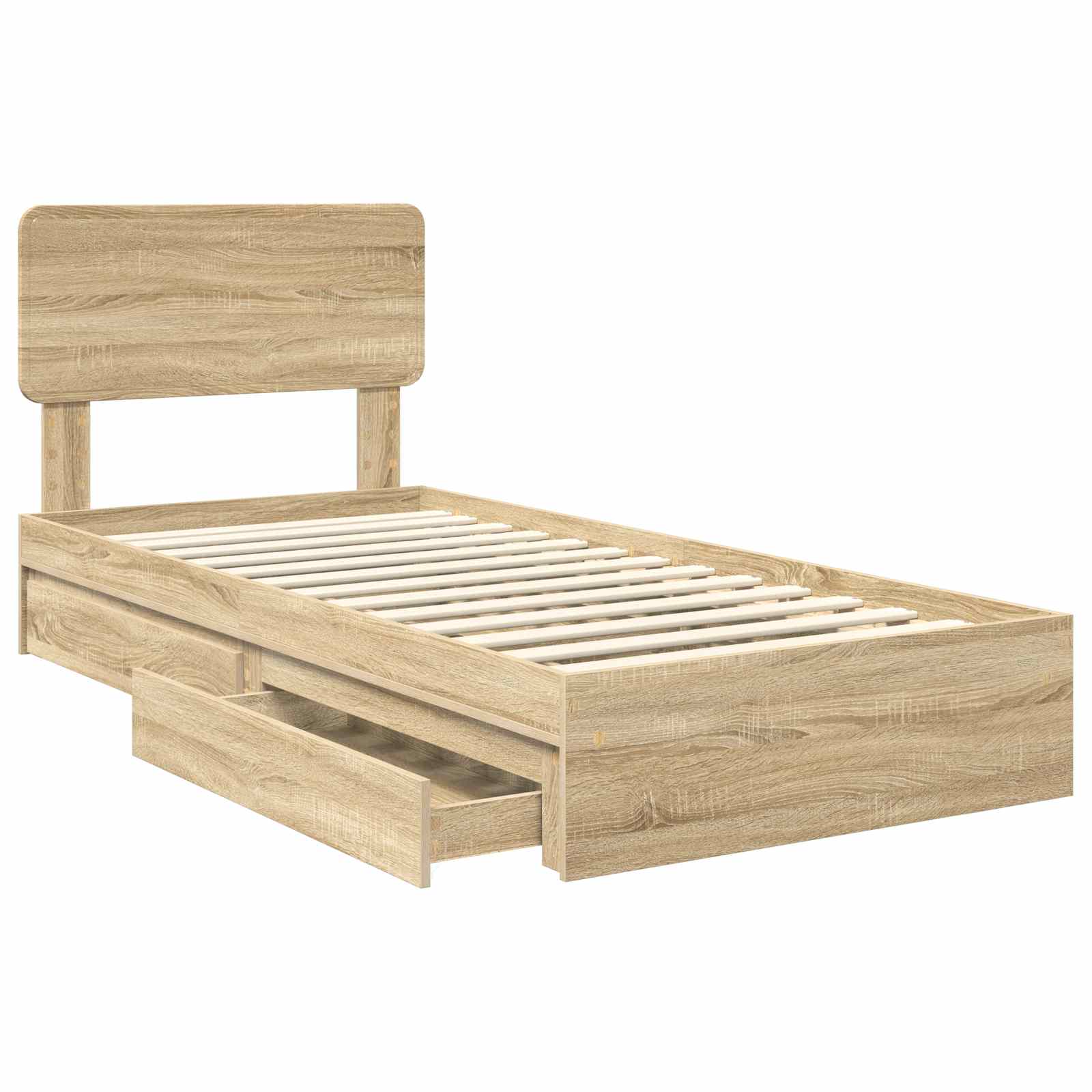 Lit de Rangement Chêne Sonoma 100 x 200 cm Bois d'ingénierie - XIOS