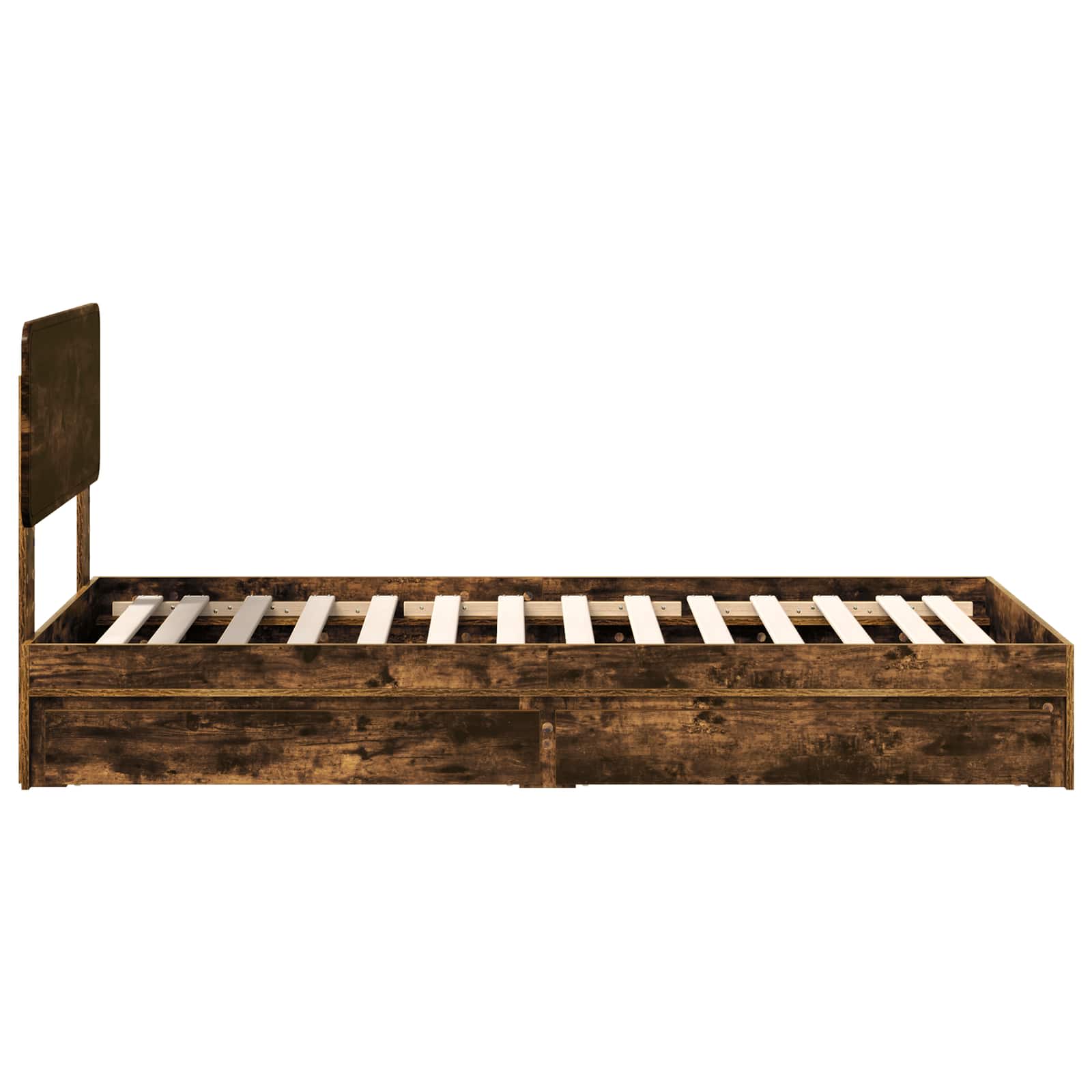 Lit de Rangement Chêne fumé 100 x 200 cm Bois d'ingénierie - XIOS