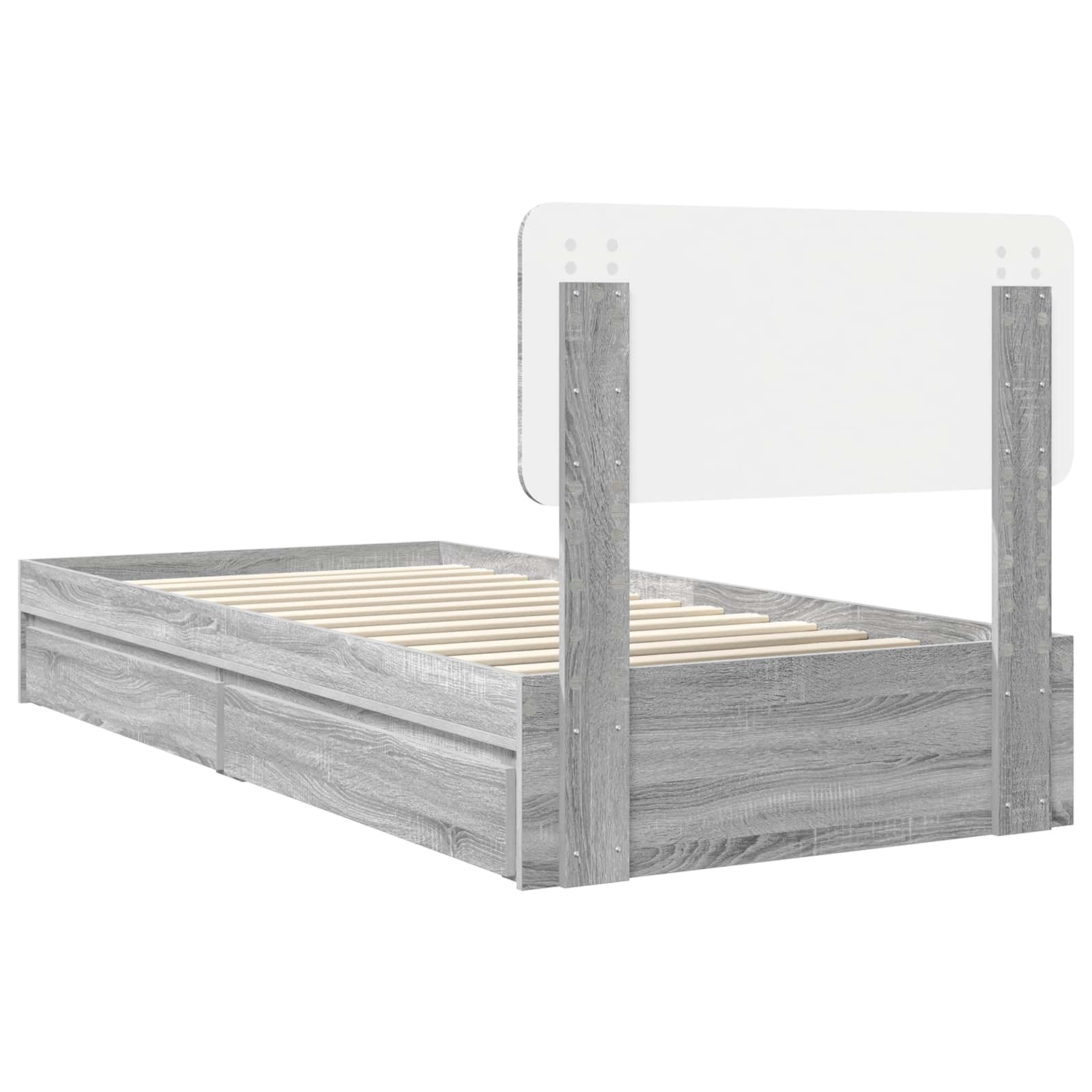 Lit de Rangement Gris Sonoma 100 x 200 cm Bois d'ingénierie - XIOS