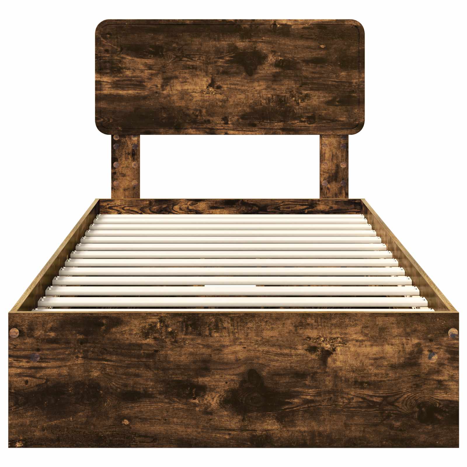 Lit de Rangement Chêne fumé 90 x 200 cm Bois d'ingénierie