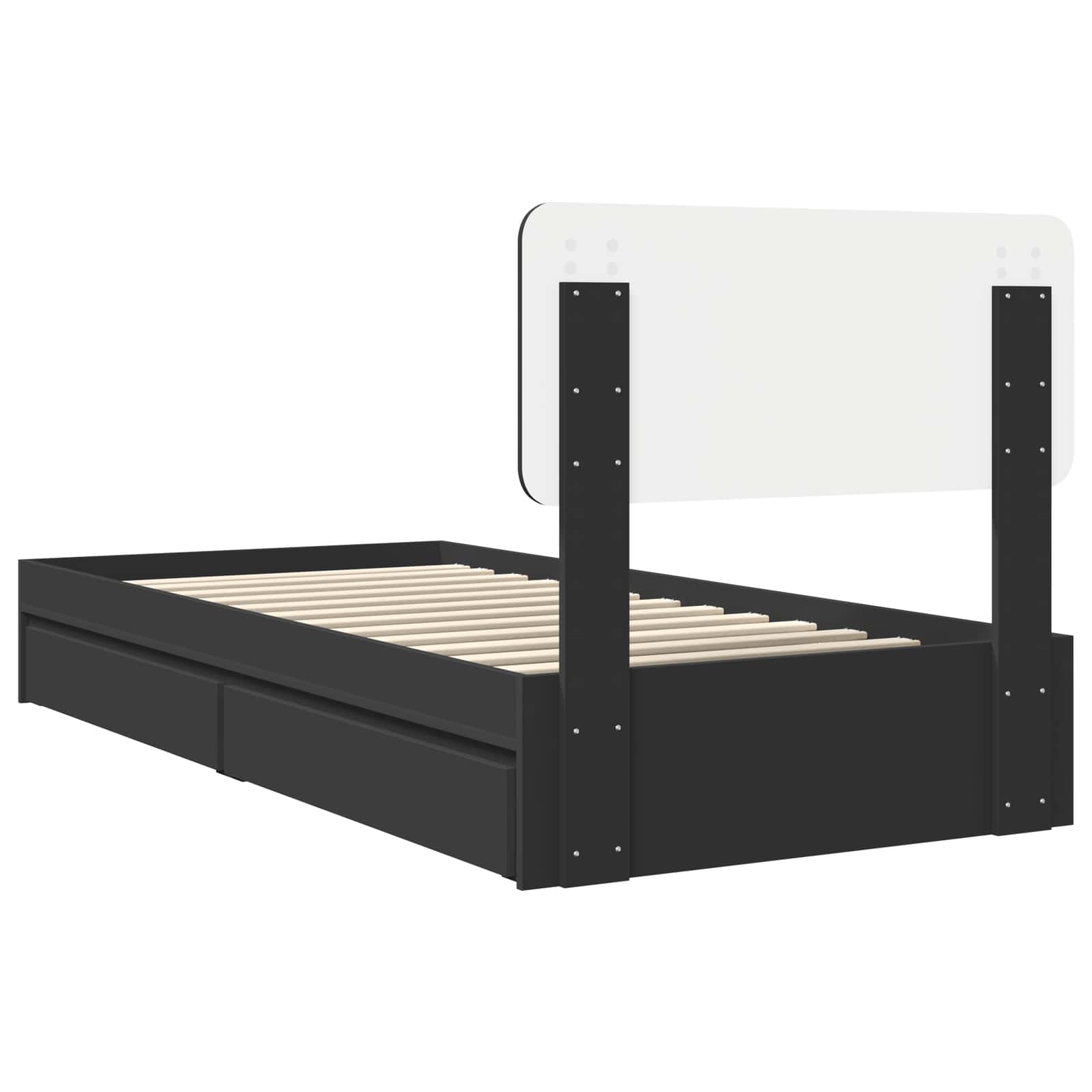 Lit de Rangement avec tiroir Noir 90 x 190 cm Bois d'ingénierie - XIOS