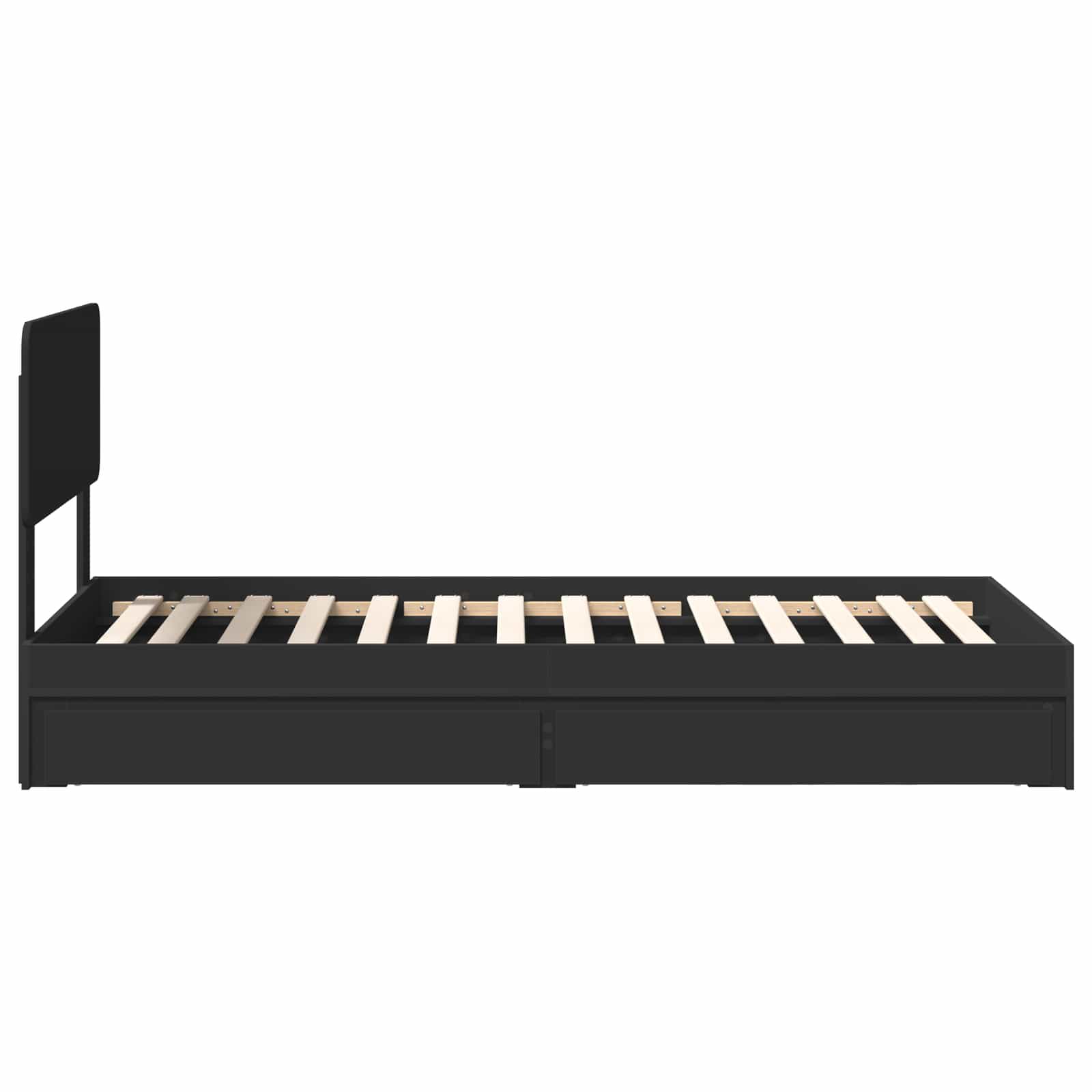Lit de Rangement avec tiroir Noir 90 x 190 cm Bois d'ingénierie - XIOS