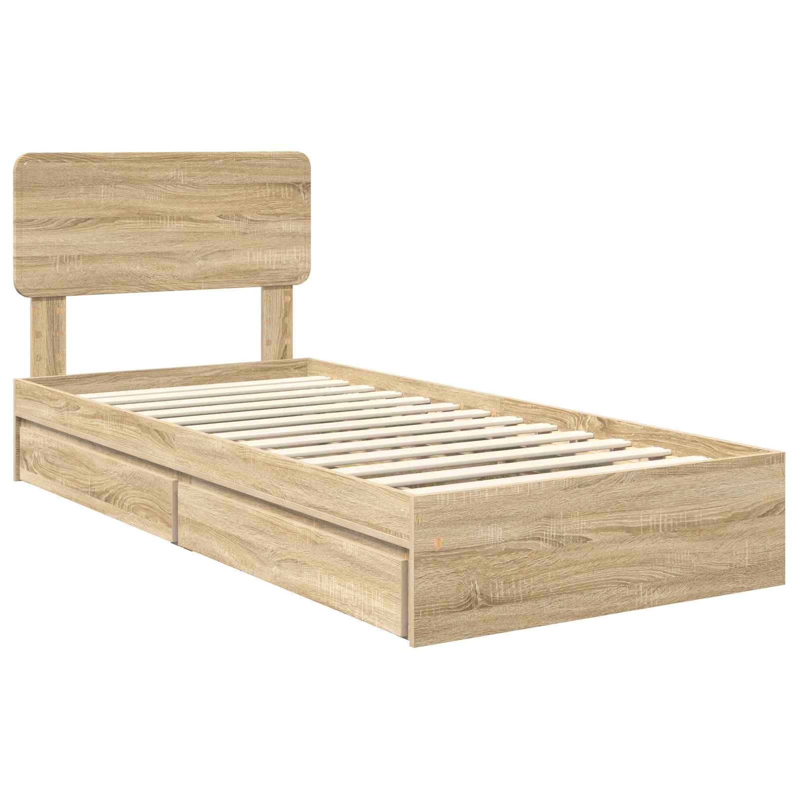 Lit de Rangement Chêne Sonoma 90 x 190 cm Bois d'ingénierie - XIOS