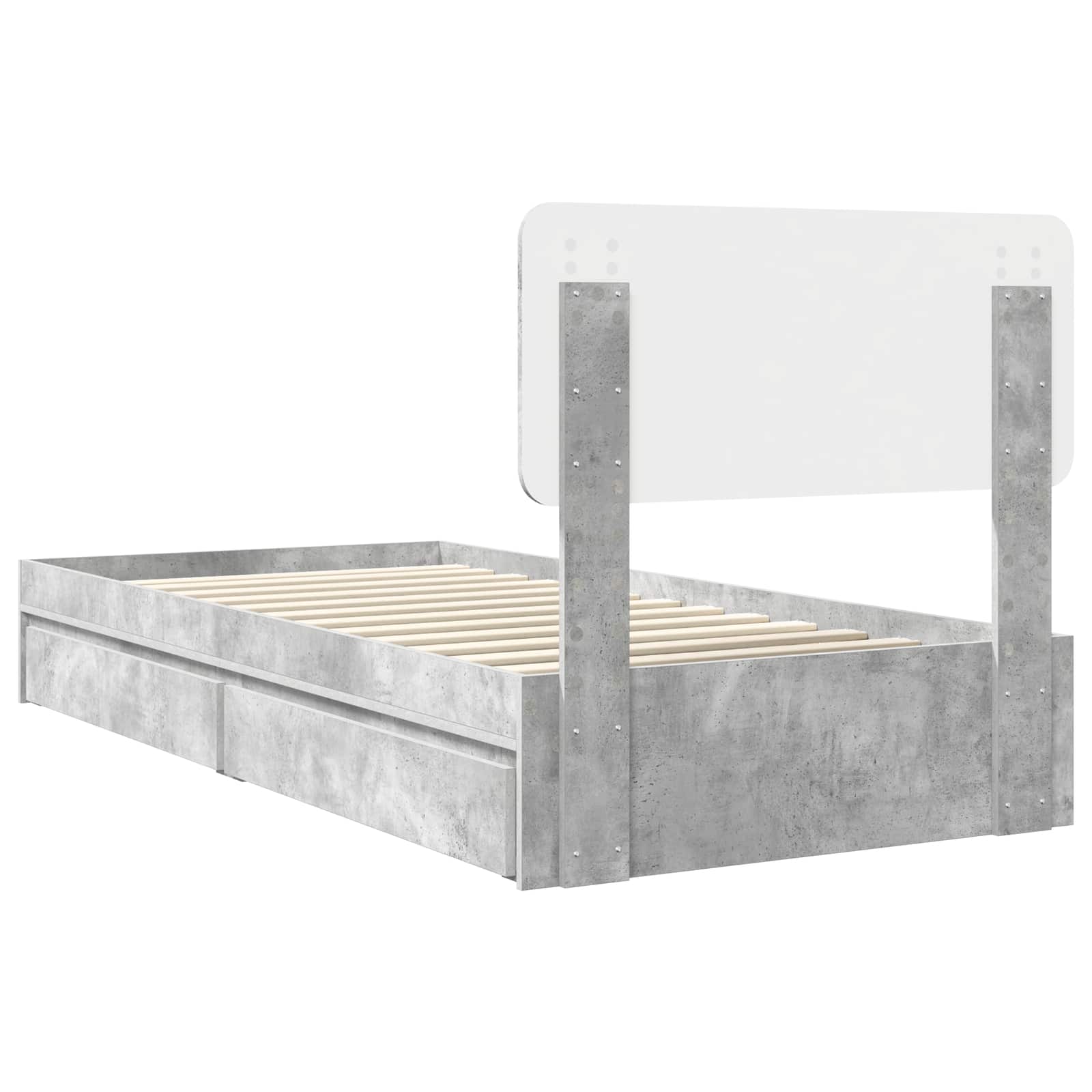 Lit de Rangement Gris béton 90 x 190 cm Bois d'ingénierie - XIOS