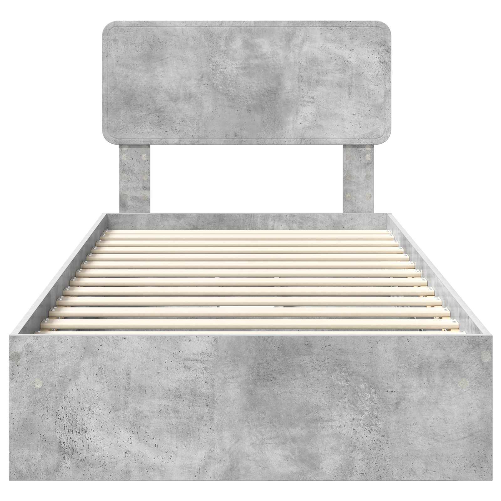 Lit de Rangement Gris béton 90 x 190 cm Bois d'ingénierie - XIOS