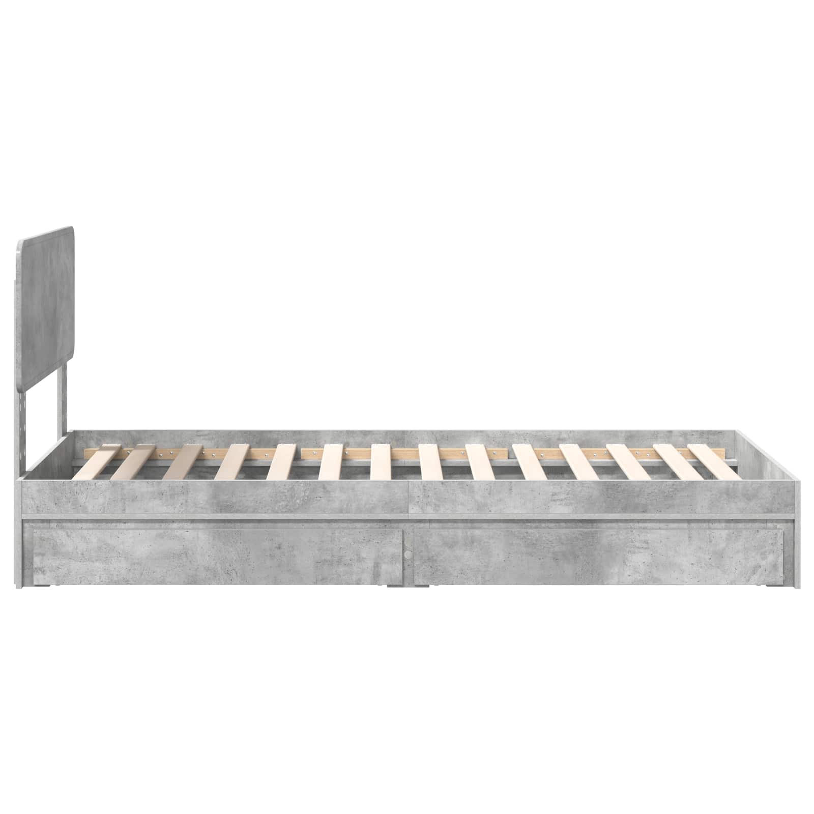 Lit de Rangement Gris béton 90 x 190 cm Bois d'ingénierie - XIOS