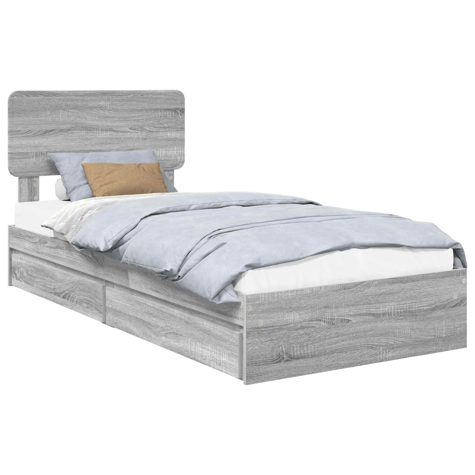 Lit de Rangement Gris Sonoma 90 x 190 cm Bois d'ingénierie - XIOS