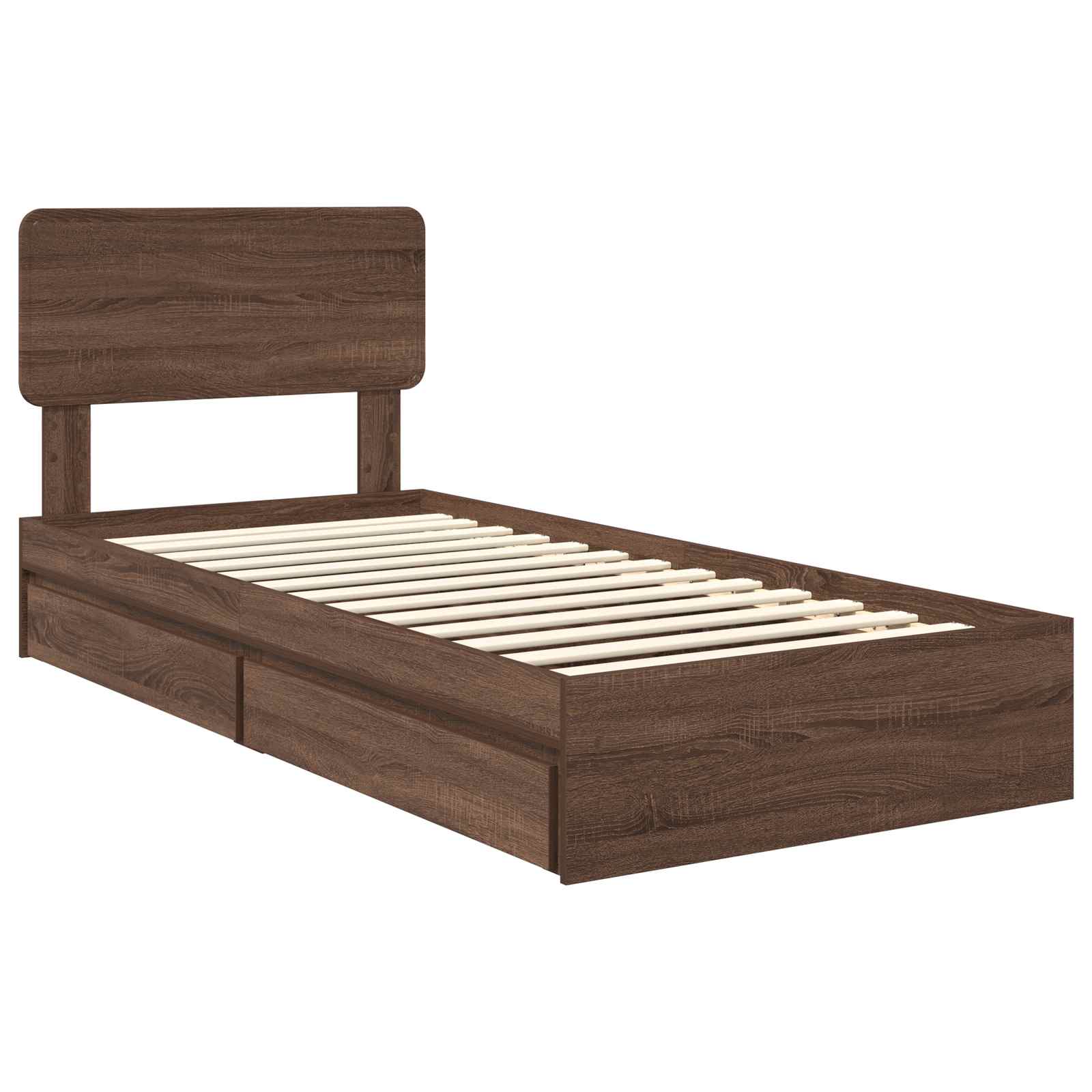 Lit de Rangement Chêne brun 75 x 190 cm Bois d'ingénierie - XIOS