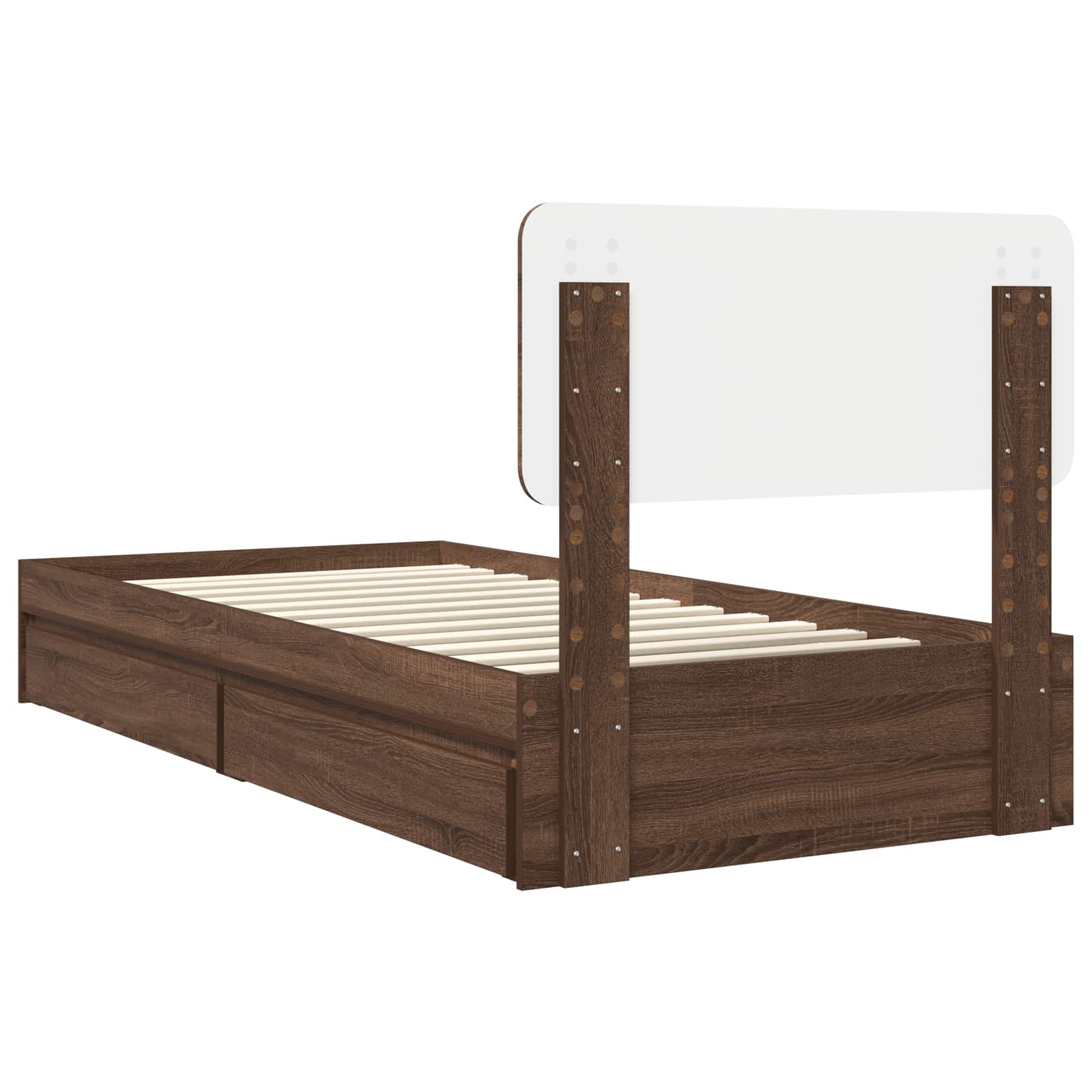 Lit de Rangement Chêne brun 75 x 190 cm Bois d'ingénierie - XIOS