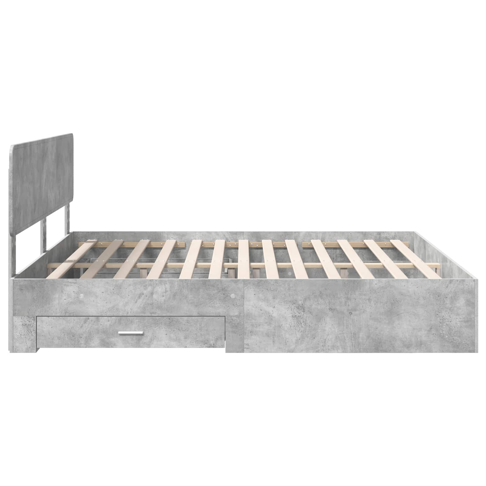 Cadre de lit Gris béton 200 x 200 cm Bois d'ingénierie - XIOS