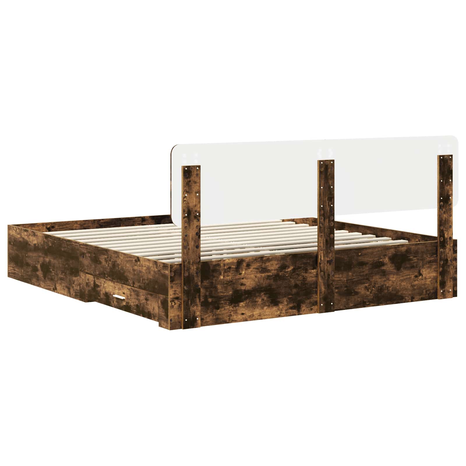 Cadre de lit Chêne fumé 200 x 200 cm Bois d'ingénierie - XIOS