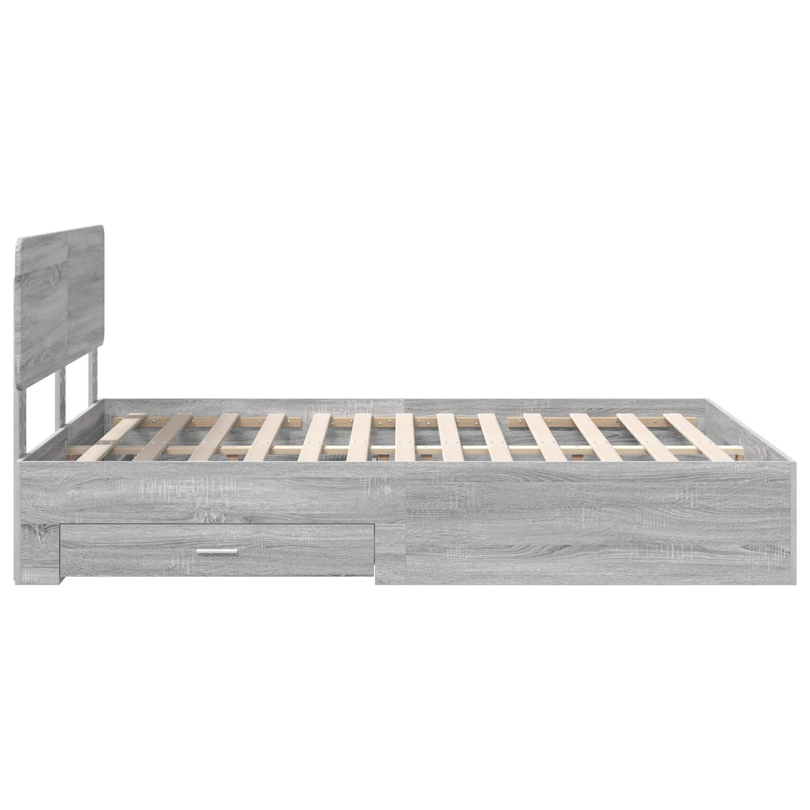 Cadre de lit Gris Sonoma 150 x 200 cm Bois d'ingénierie - XIOS