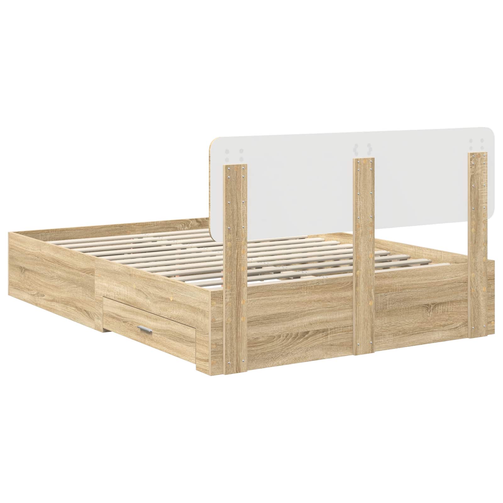 Cadre de lit Chêne Sonoma 140 x 190 cm Bois d'ingénierie - XIOS