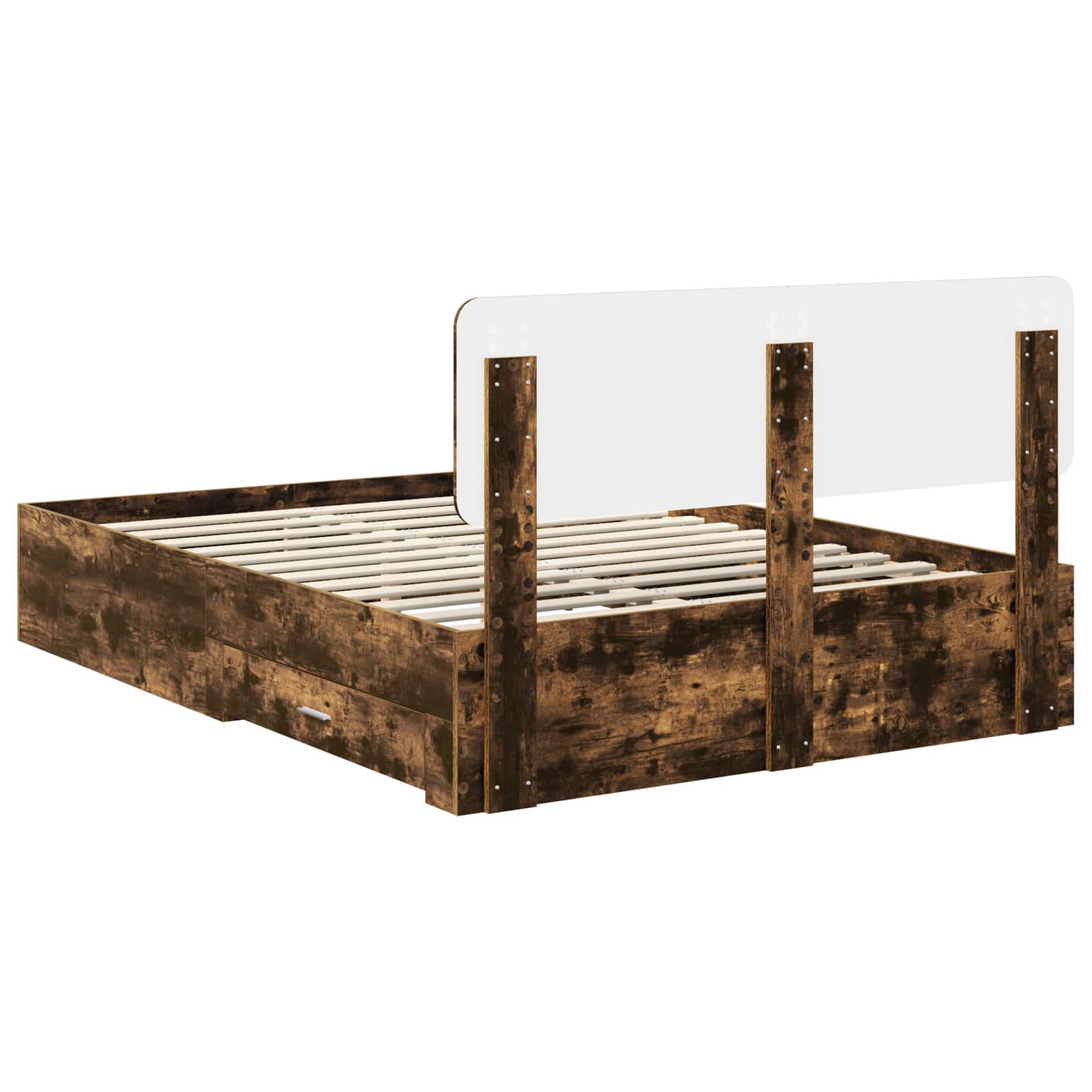 Cadre de lit Chêne fumé 140 x 190 cm Bois d'ingénierie - XIOS