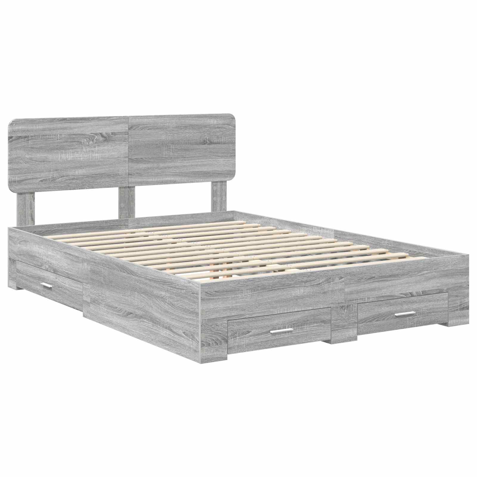 Cadre de lit Gris Sonoma 140 x 190 cm Bois d'ingénierie - XIOS