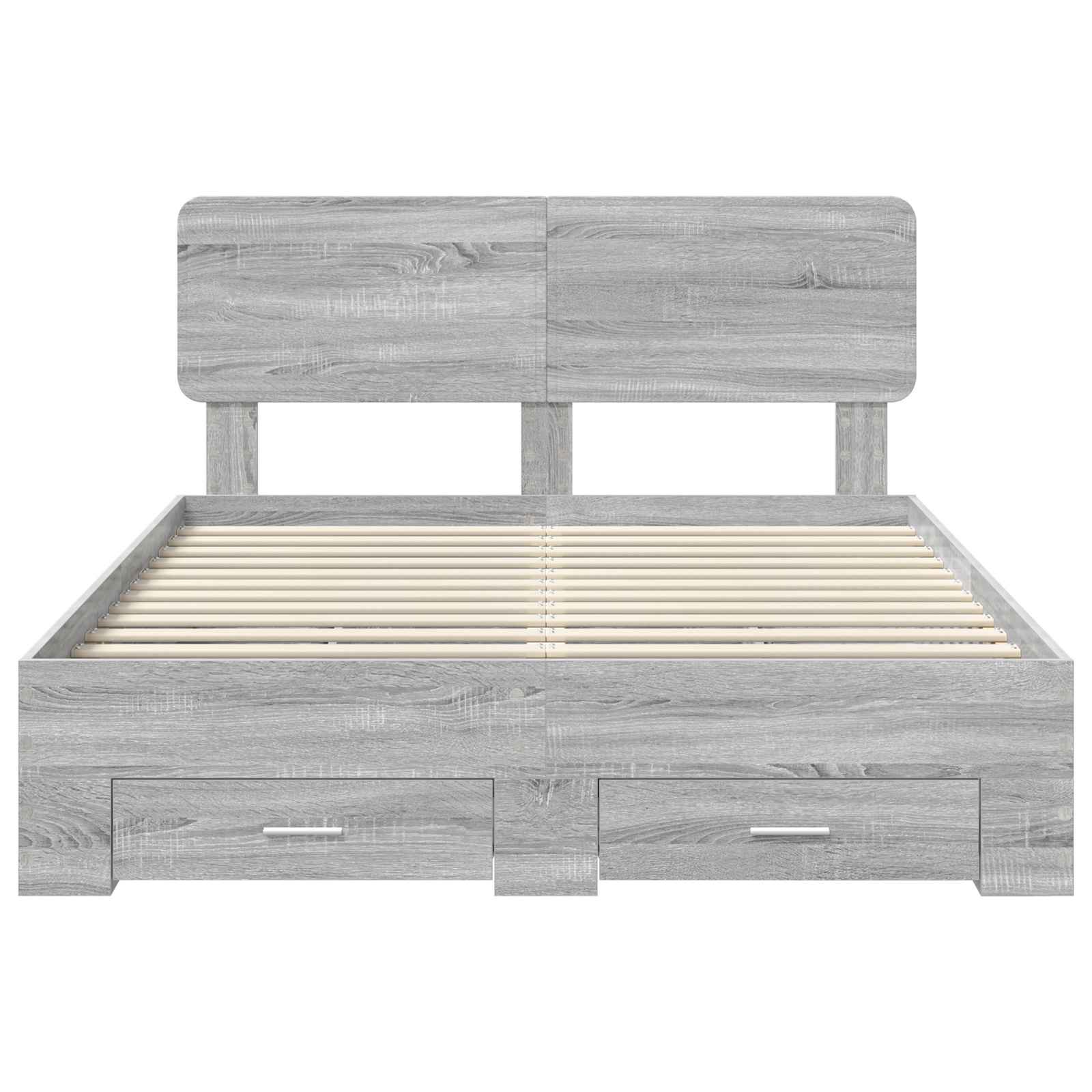 Cadre de lit Gris Sonoma 140 x 190 cm Bois d'ingénierie - XIOS