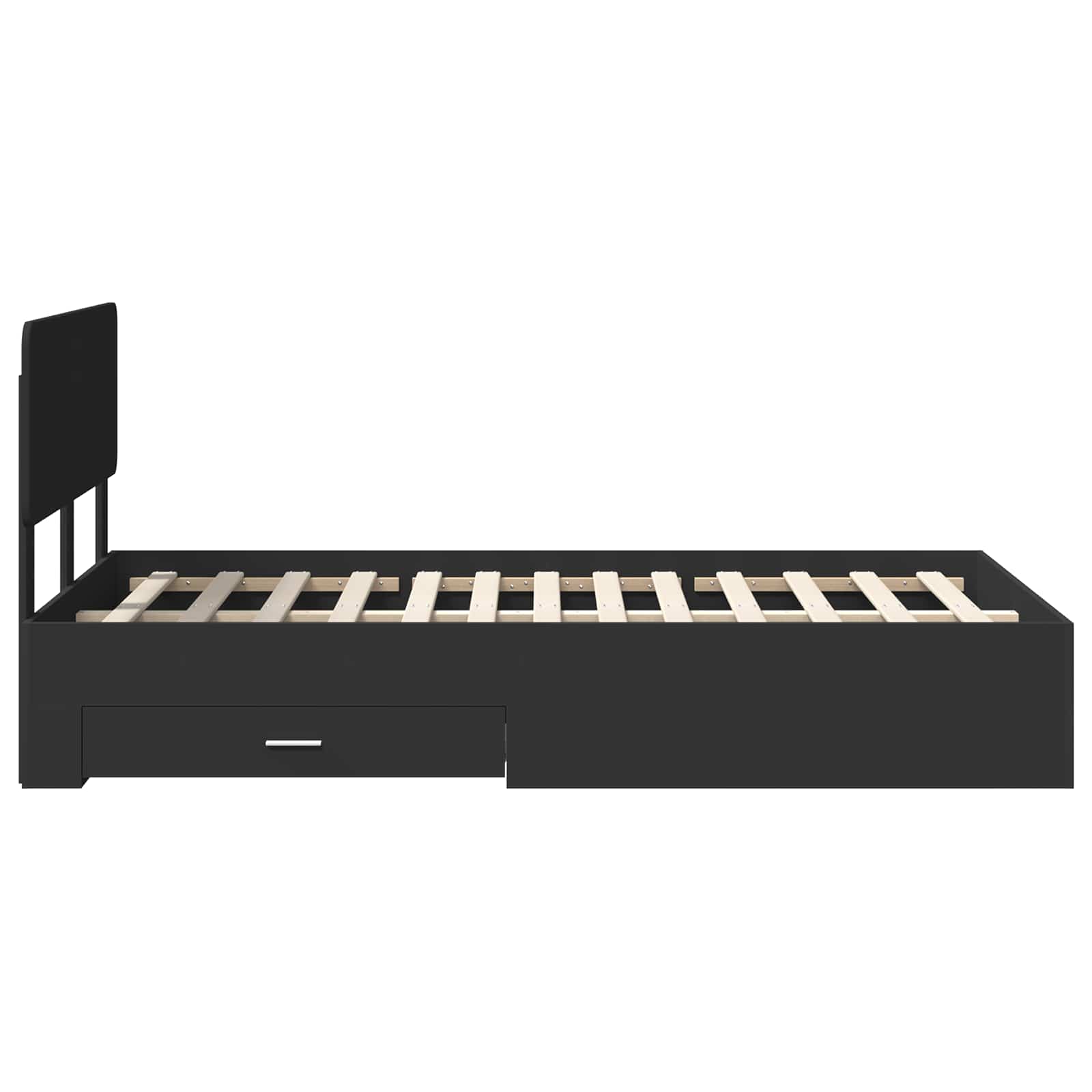 Cadre de lit avec tiroir Noir 135 x 190 cm Bois d'ingénierie