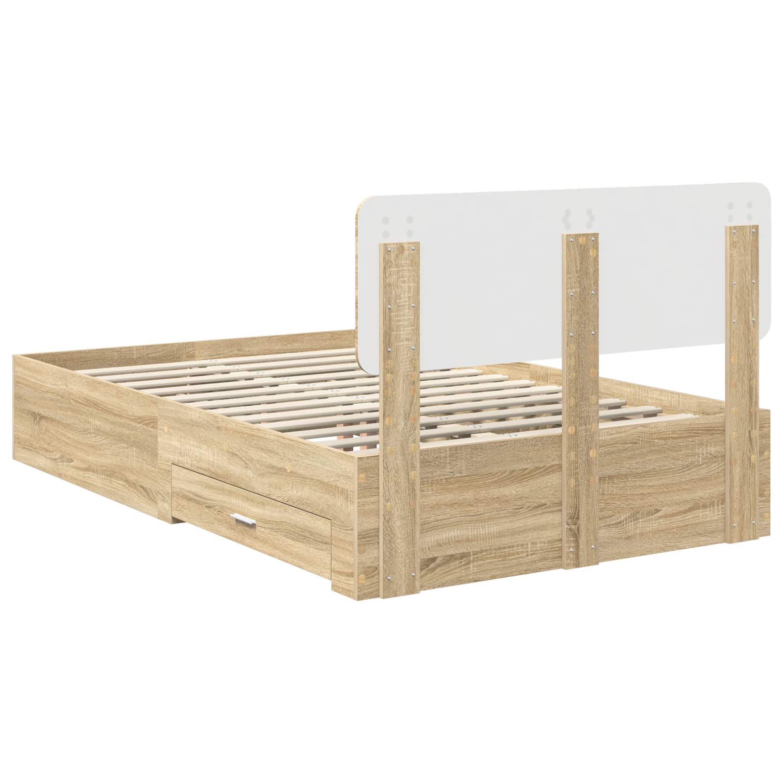 Cadre de lit Chêne Sonoma 135 x 190 cm Bois d'ingénierie - XIOS