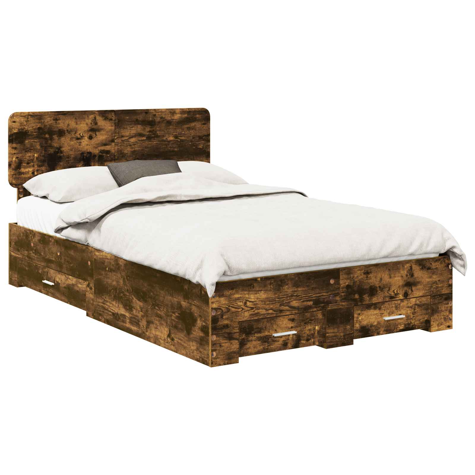 Cadre de lit Chêne fumé 135 x 190 cm Bois d'ingénierie - XIOS