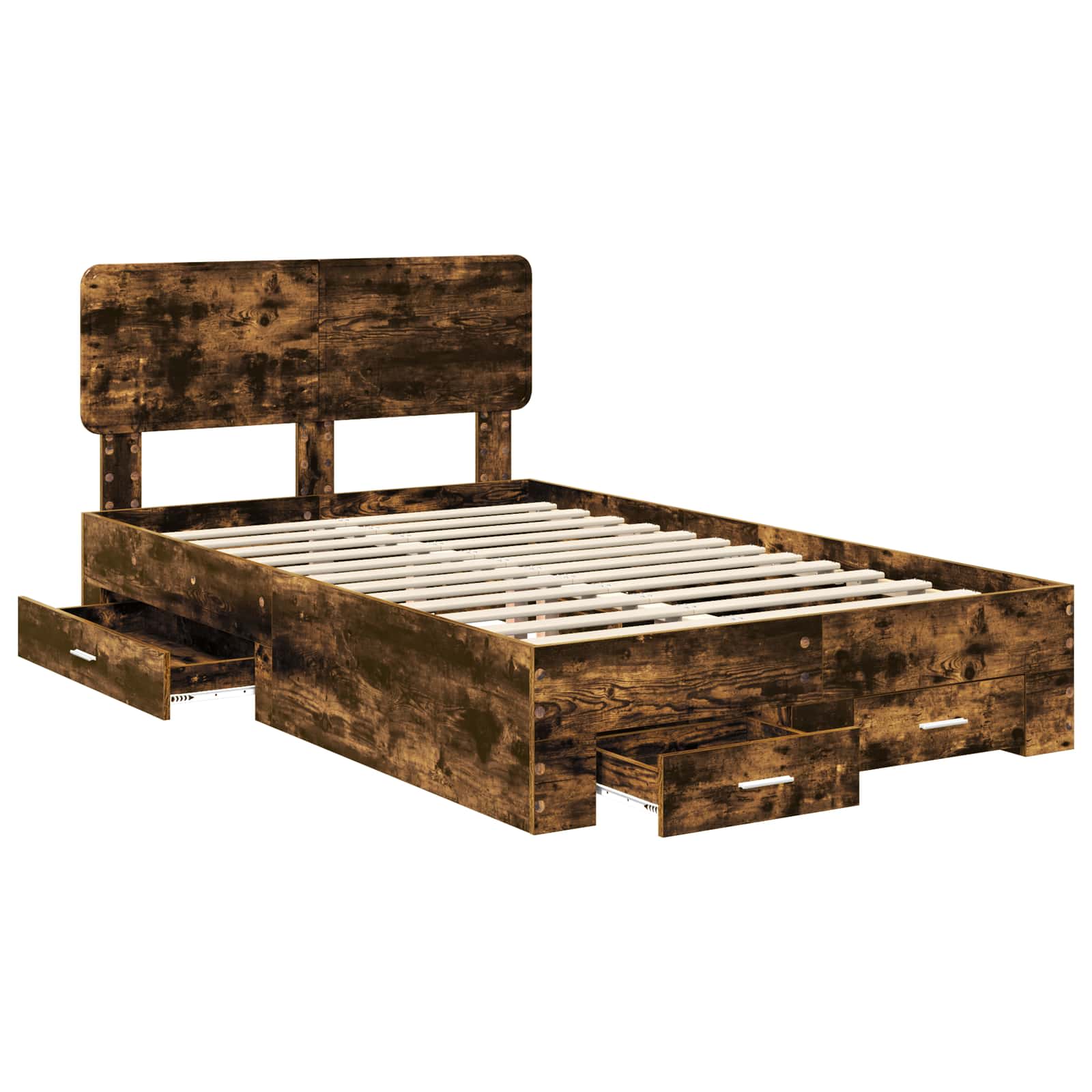 Cadre de lit Chêne fumé 135 x 190 cm Bois d'ingénierie - XIOS